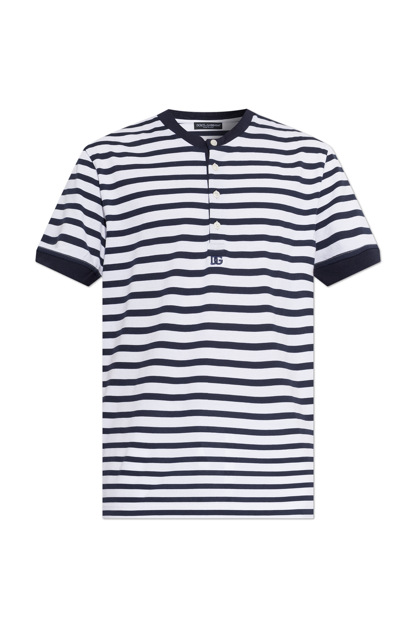 Dolce & Gabbana T-shirt Ze Wzorem W Pasy, Mężczyźni, Granatowy