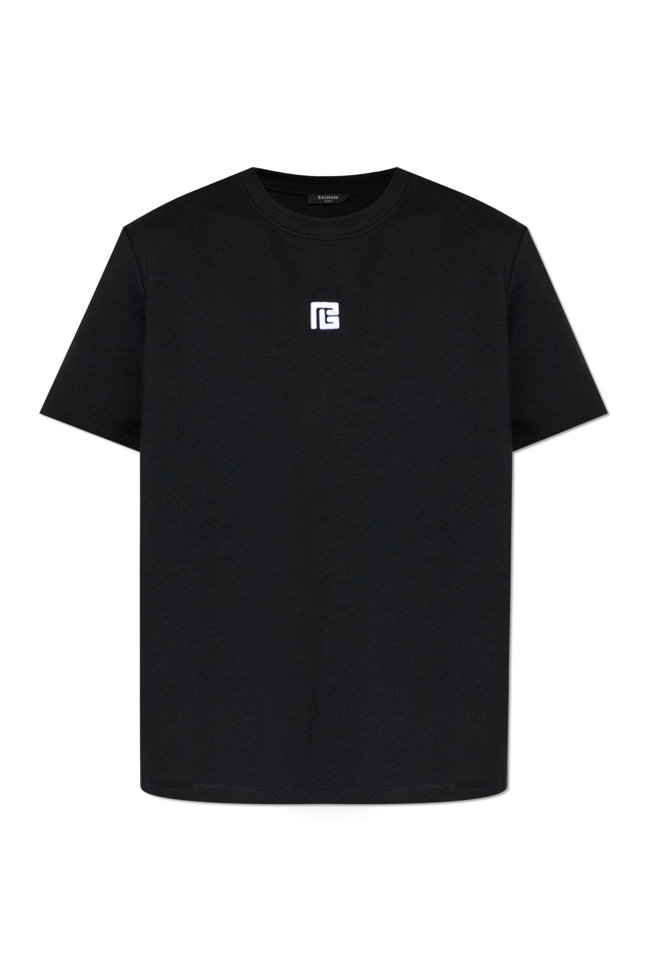 Balmain T-shirt Z Wyszytym Logo, Mężczyźni, Czarny