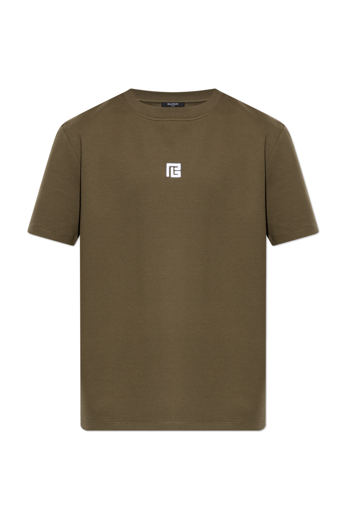 Balmain T-shirt Z Wyszytym Logo, Mężczyźni, Zielony