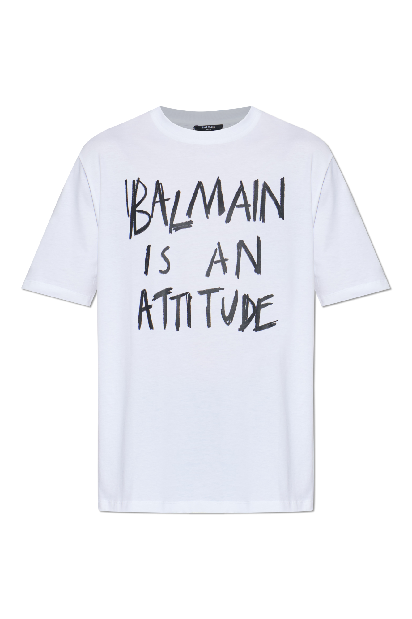 Balmain T-shirt Z Nadrukowanym Logo, Mężczyźni, Biały