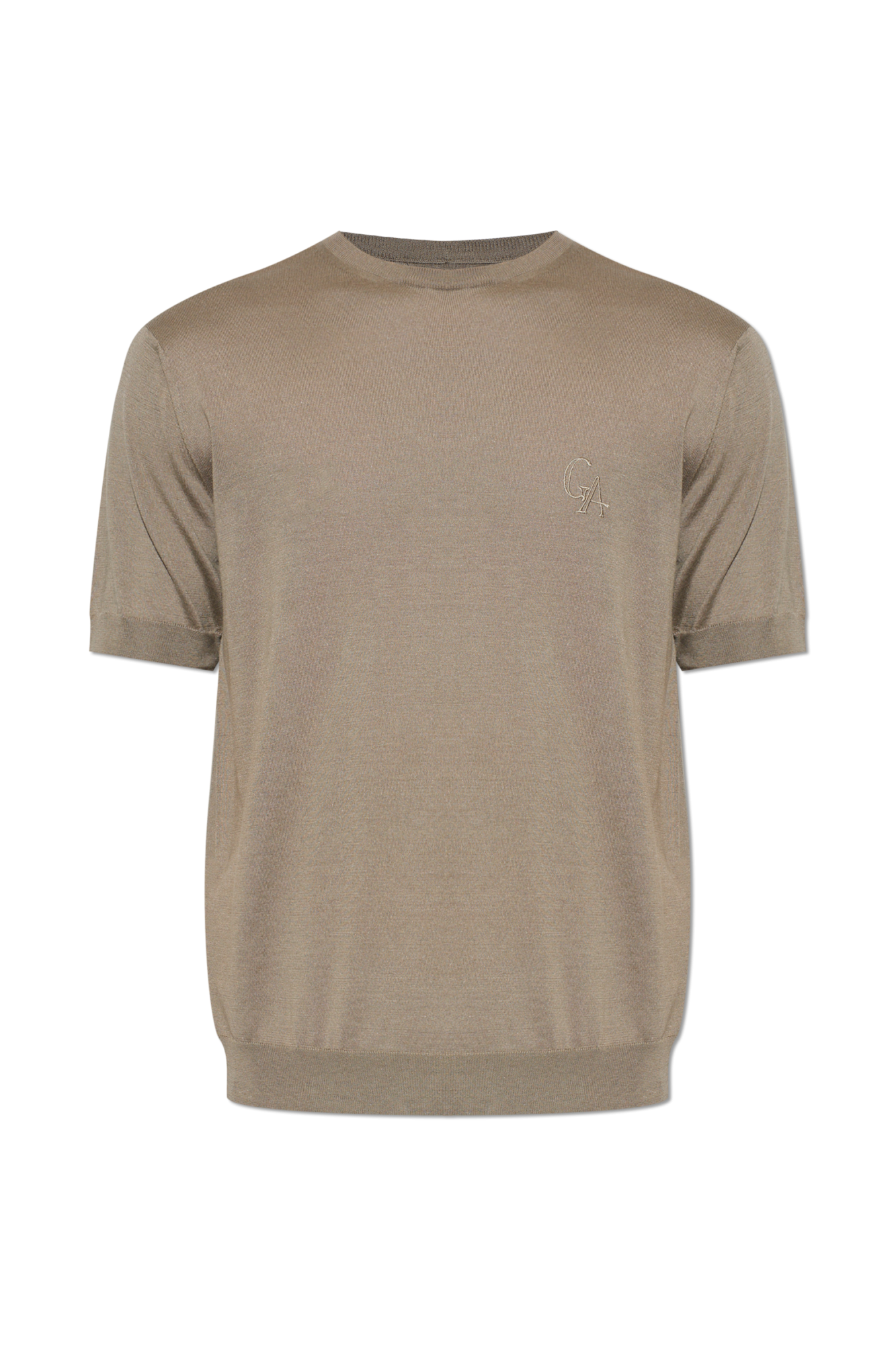 Giorgio Armani T-shirt Z Wyszytym Logo, Mężczyźni, Szary