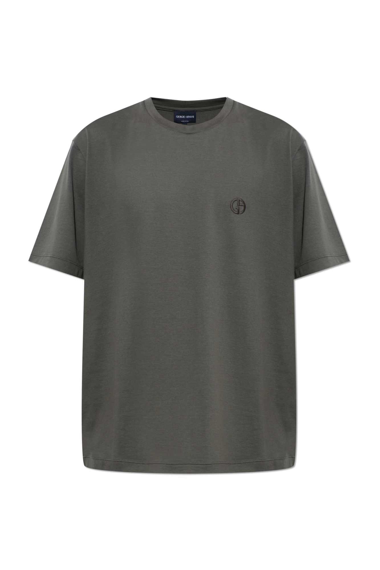 Giorgio Armani T-shirt Z Wyszytym Logo, Mężczyźni, Szary