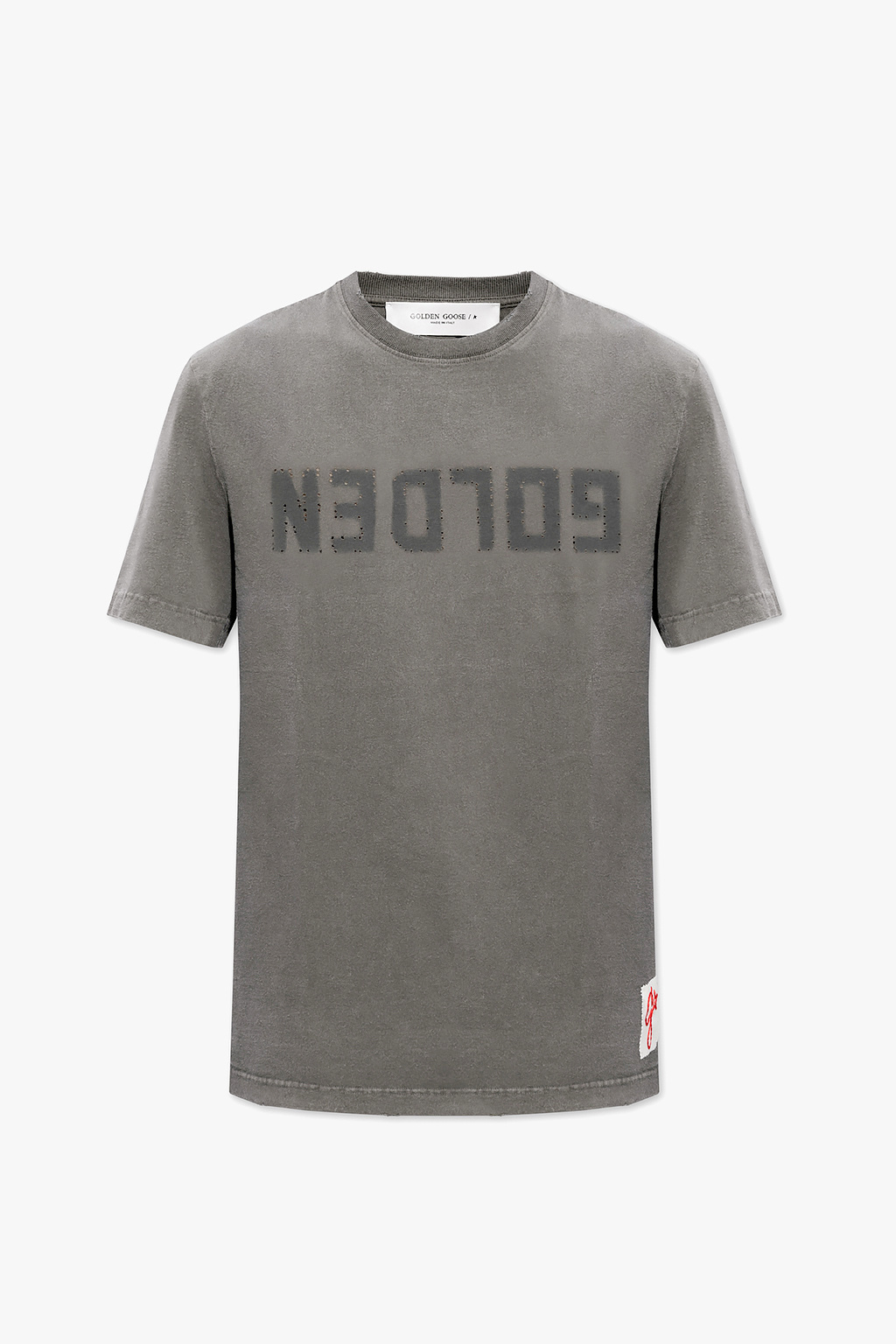 Golden Goose T-shirt Z Logo, Mężczyźni, Szary