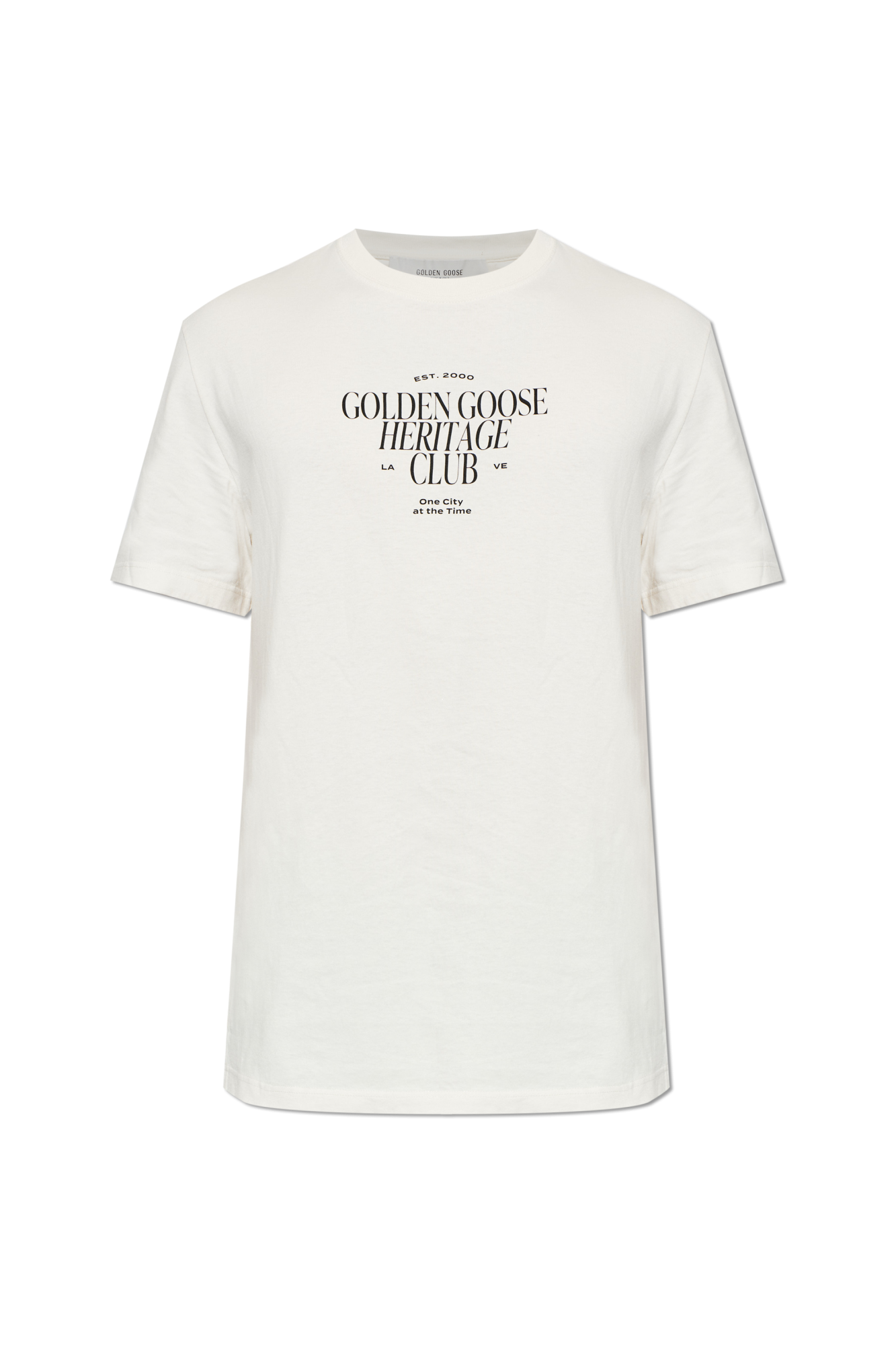 Golden Goose T-shirt Z Logo, Mężczyźni, Kremowy