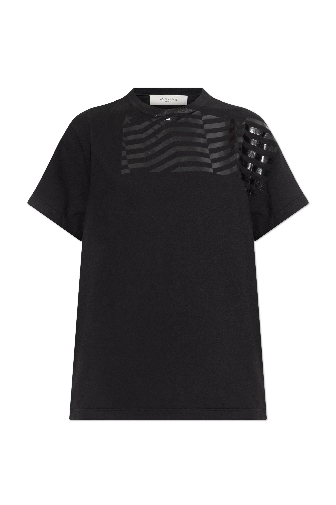 Golden Goose Bawełniany T-shirt Z Nadrukiem, Kobiety, Czarny