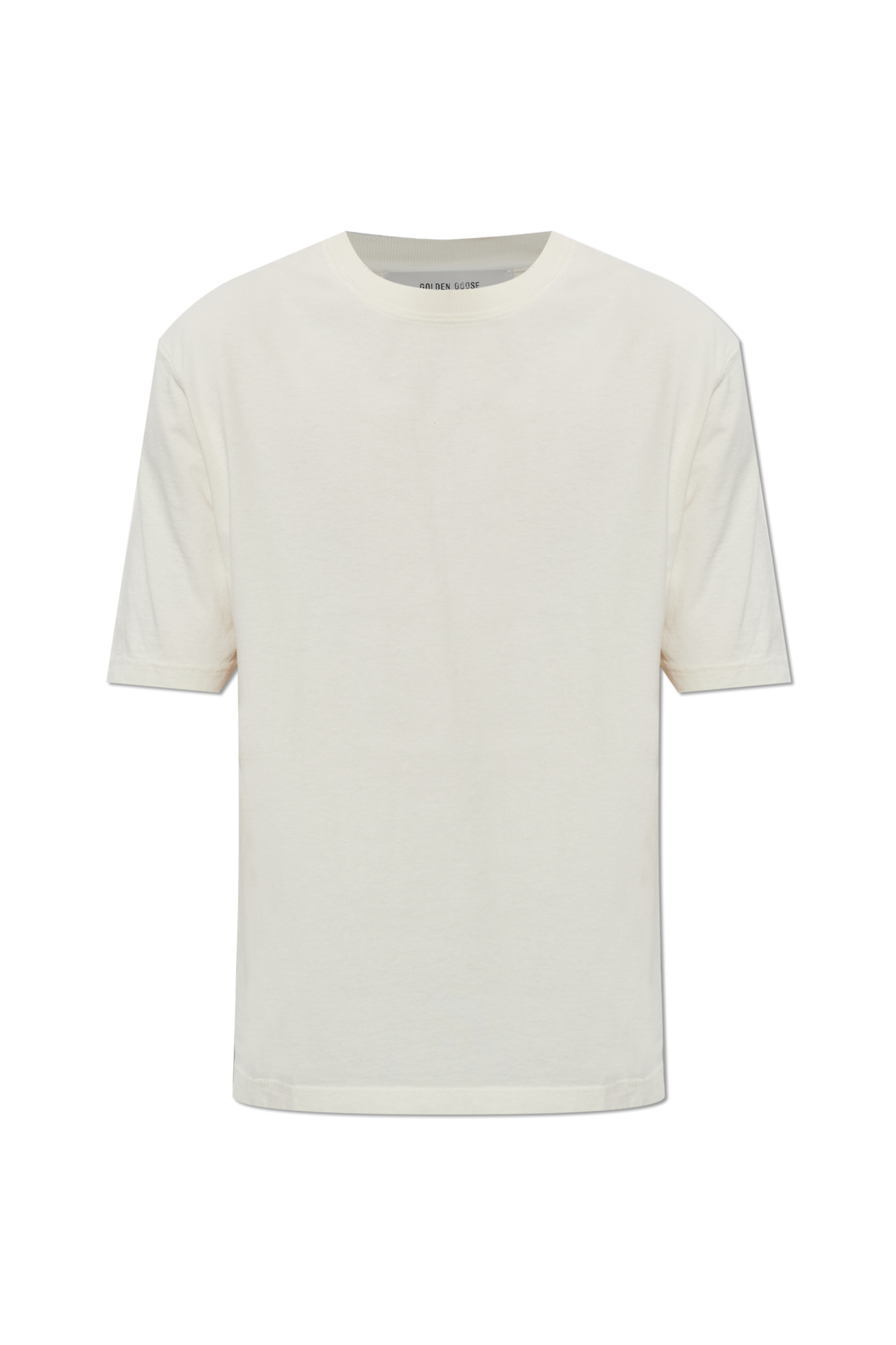 Golden Goose T-shirt Z Logo, Mężczyźni, Kremowy