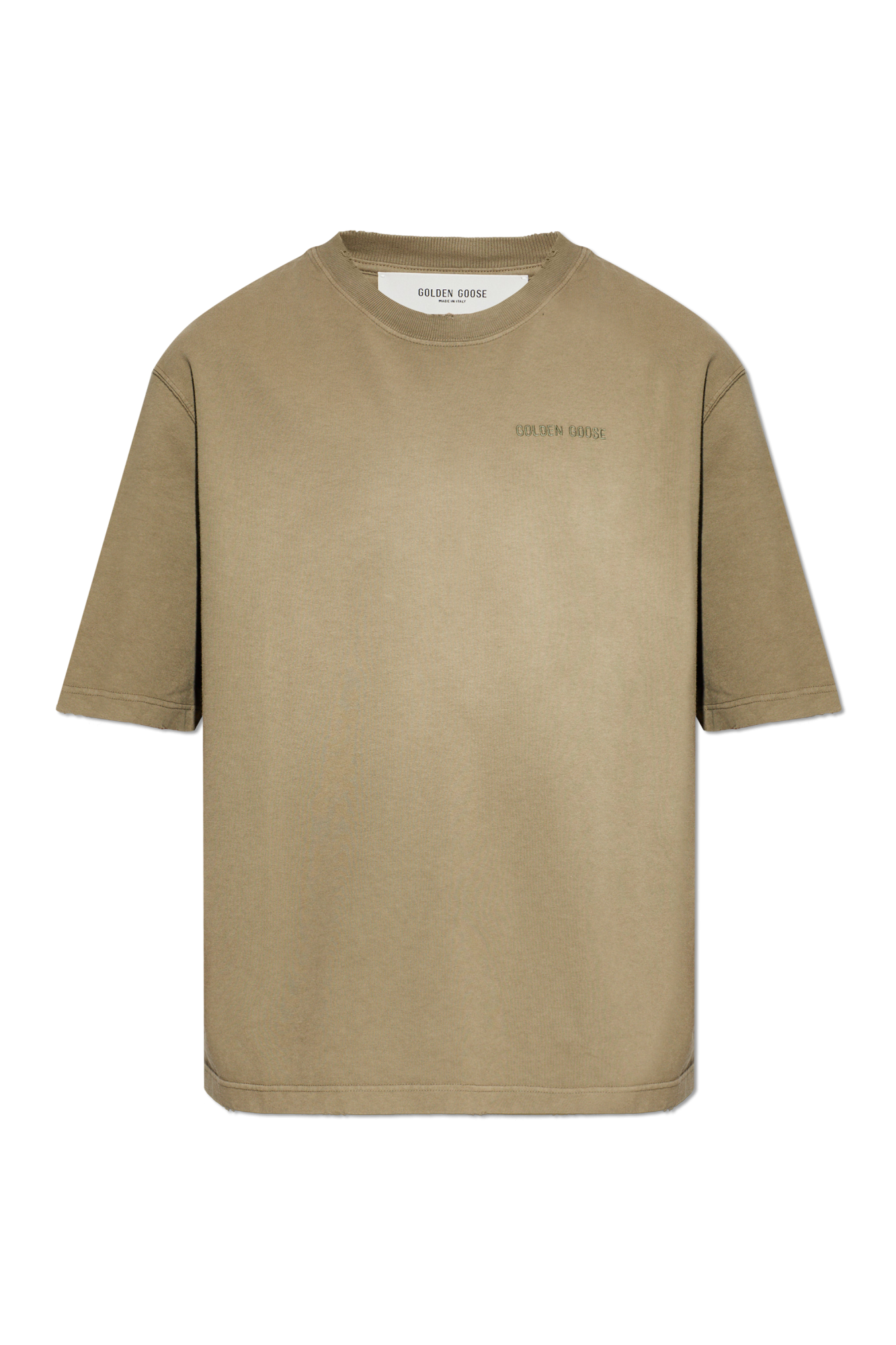 Golden Goose T-shirt Z Logo, Mężczyźni, Brązowy