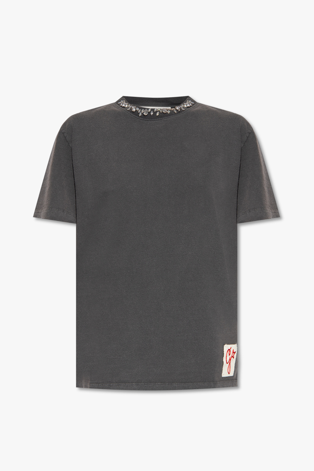 Golden Goose T-shirt Z Połyskującymi Aplikacjami, Kobiety, Szary