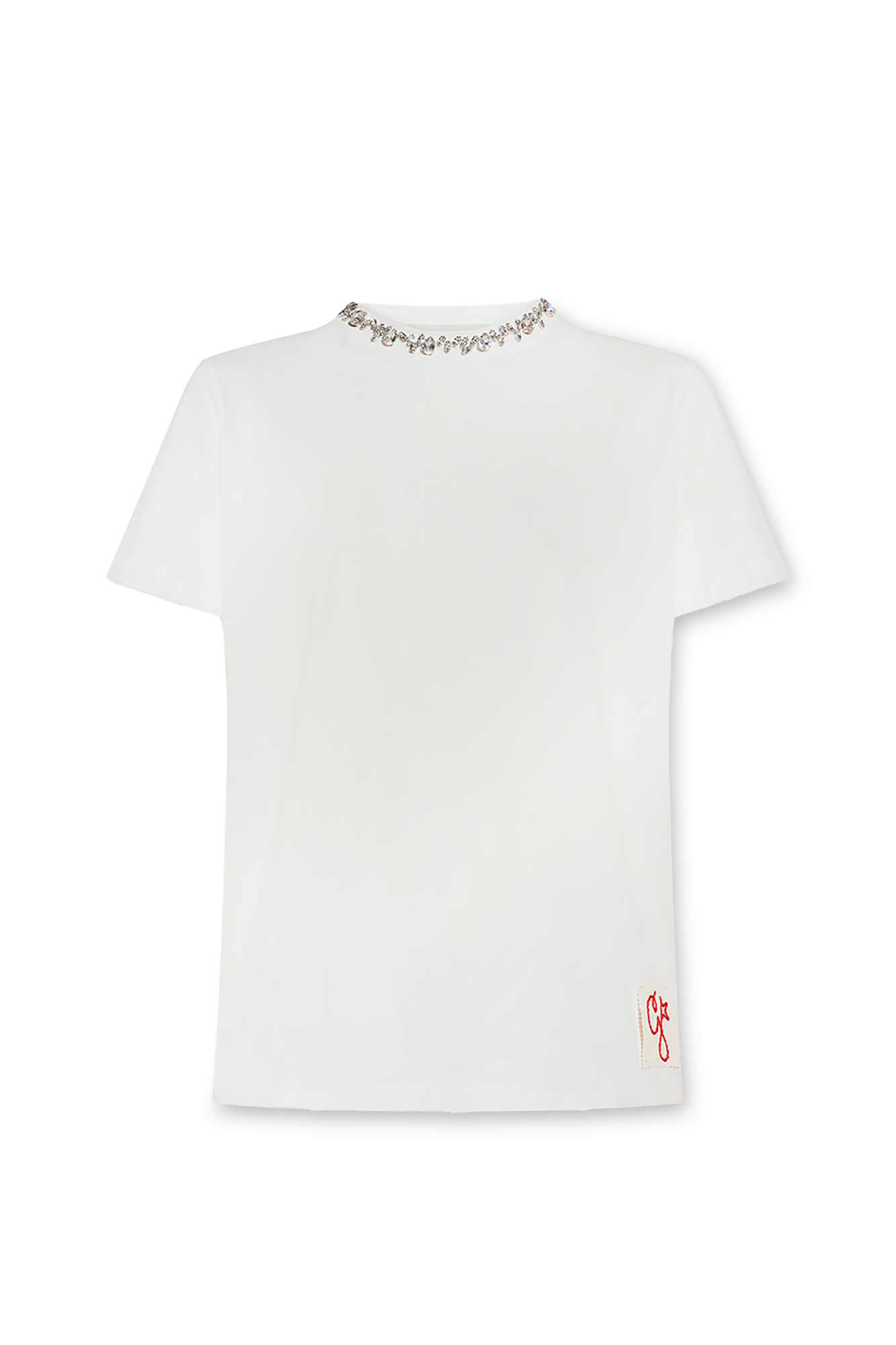 Golden Goose T-shirt Z Logo, Kobiety, Biały