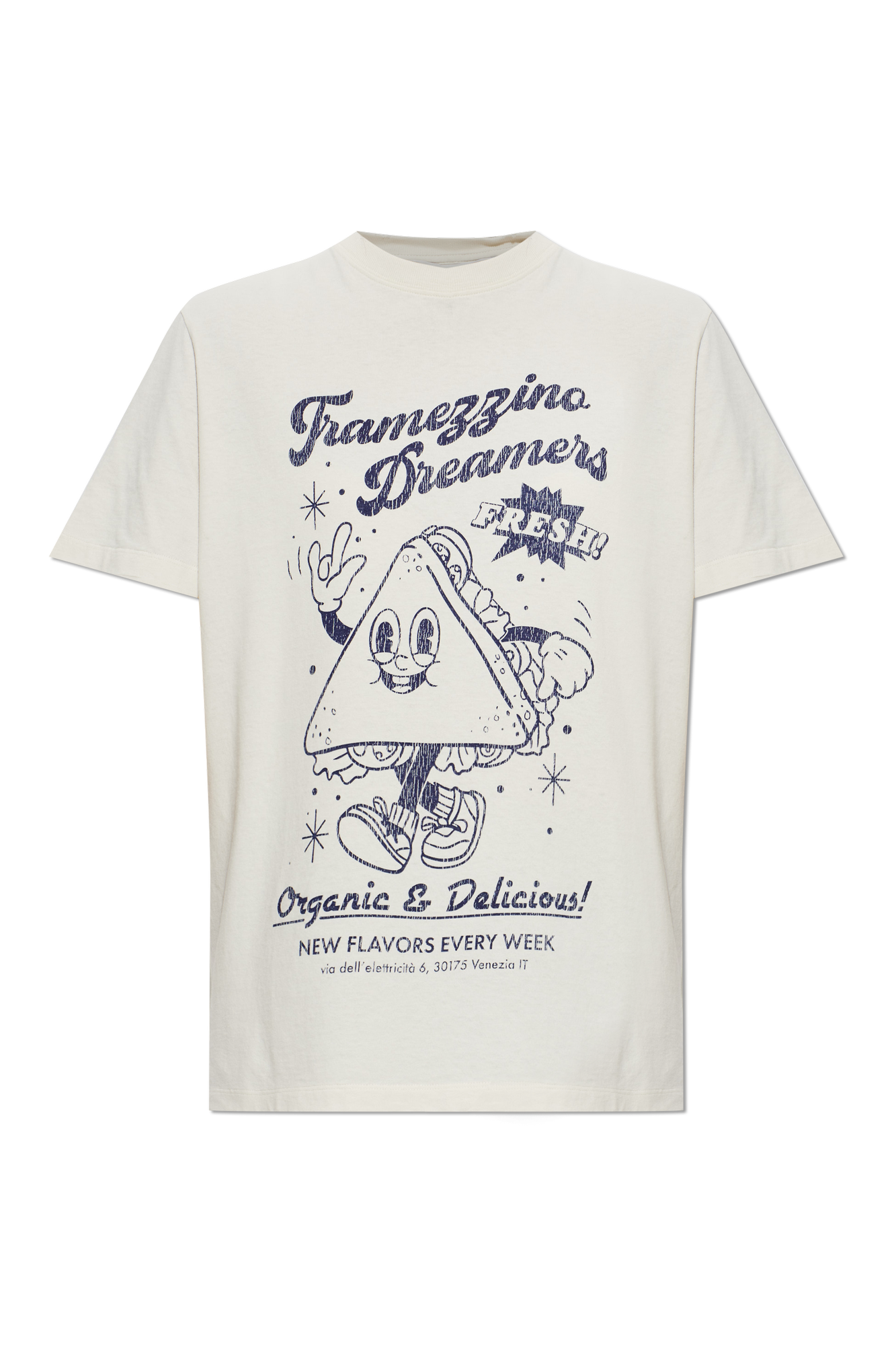 Golden Goose T-shirt Z Nadrukiem, Kobiety, Kremowy