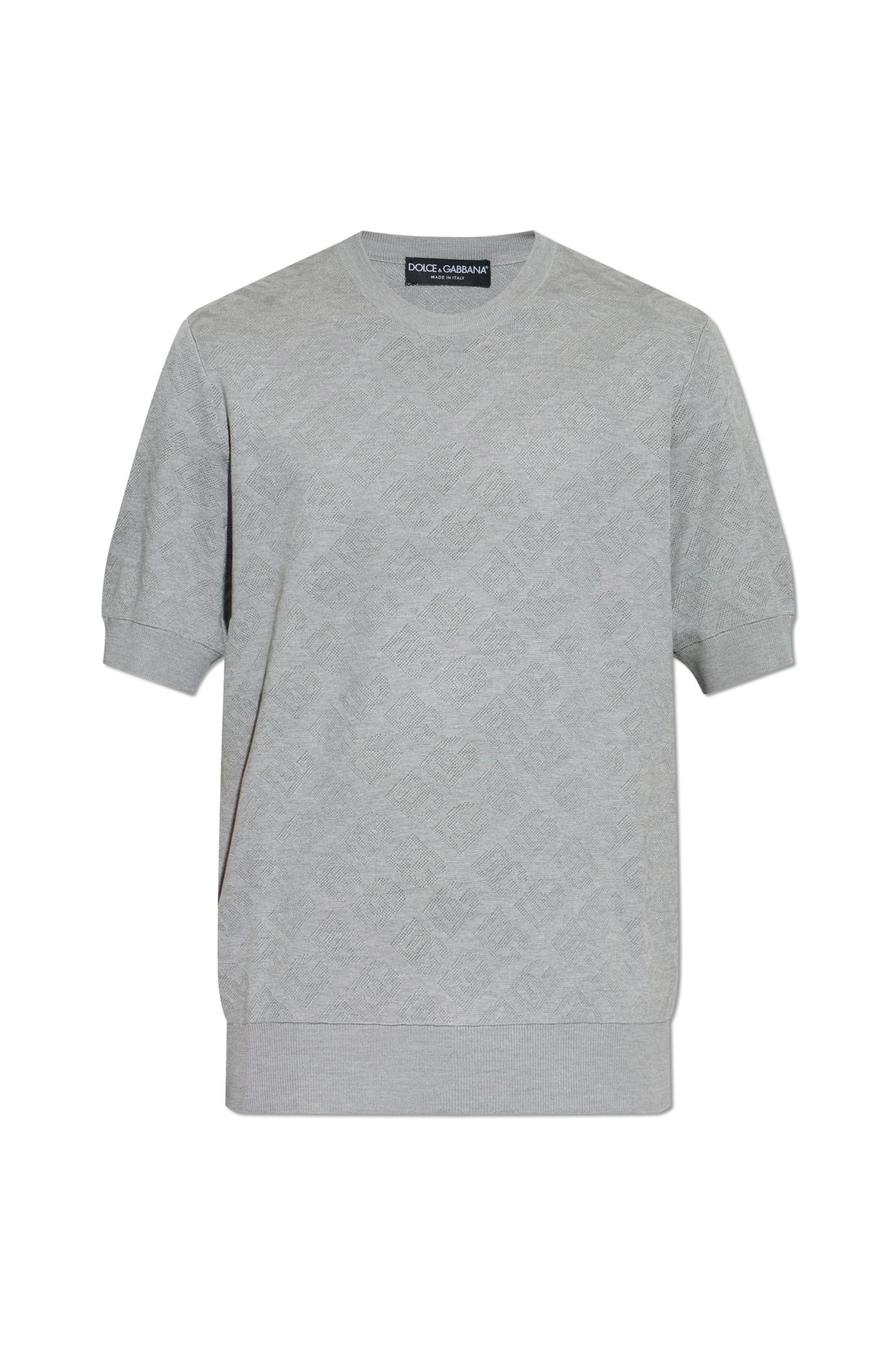 Dolce & Gabbana Sweter Z Krótkimi Rękawami, Mężczyźni, Szary