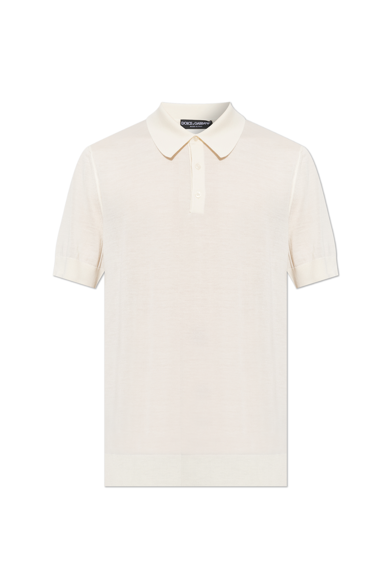 Dolce & Gabbana Kaszmirowe Polo, Mężczyźni, Kremowy