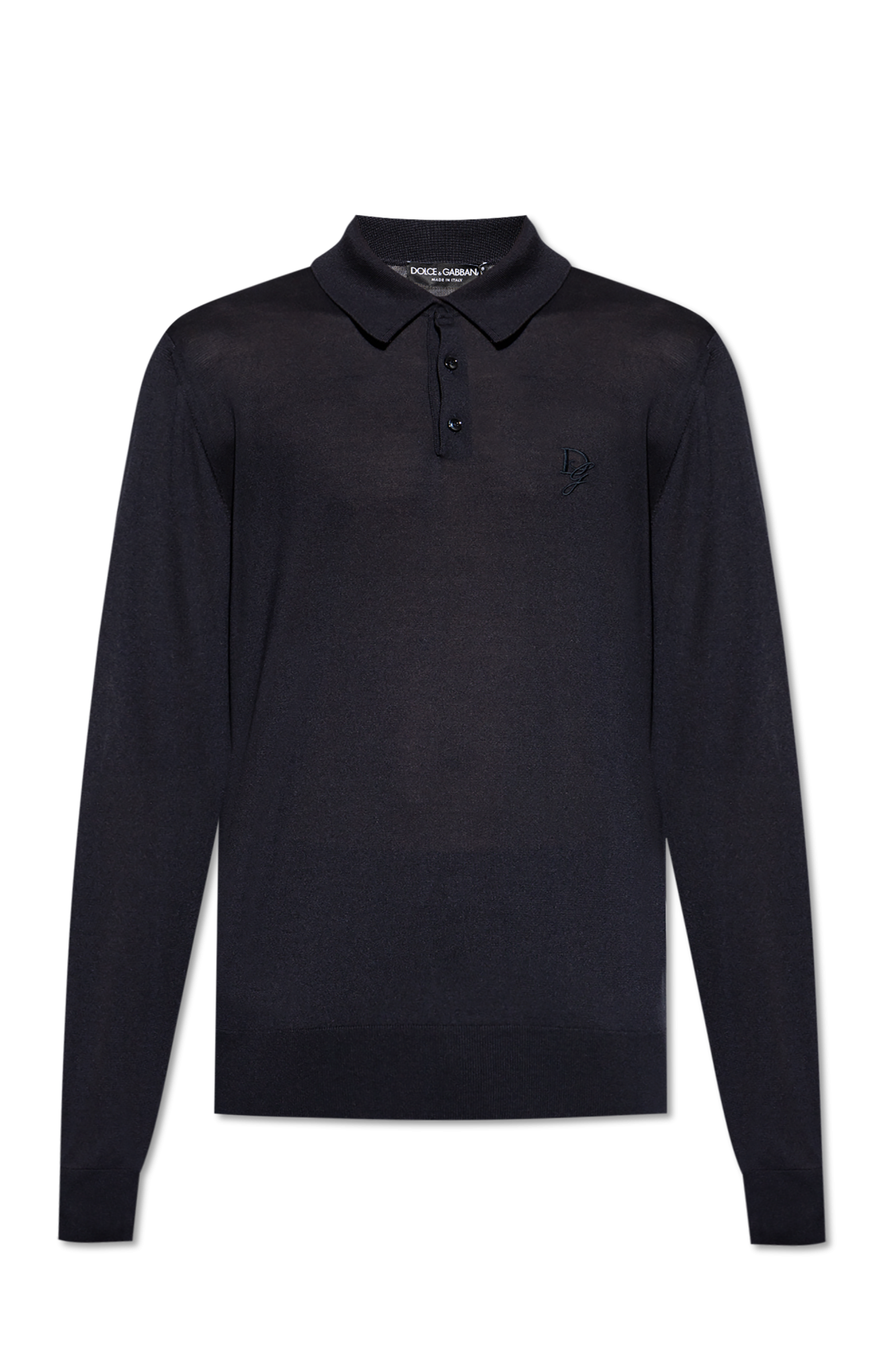 Dolce & Gabbana Polo Z Długimi Rękawami, Mężczyźni, Granatowy
