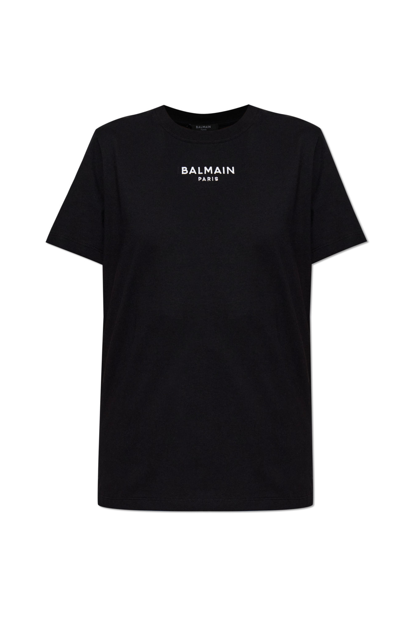Balmain T-shirt Z Wyszytym Logo, Kobiety, Czarny