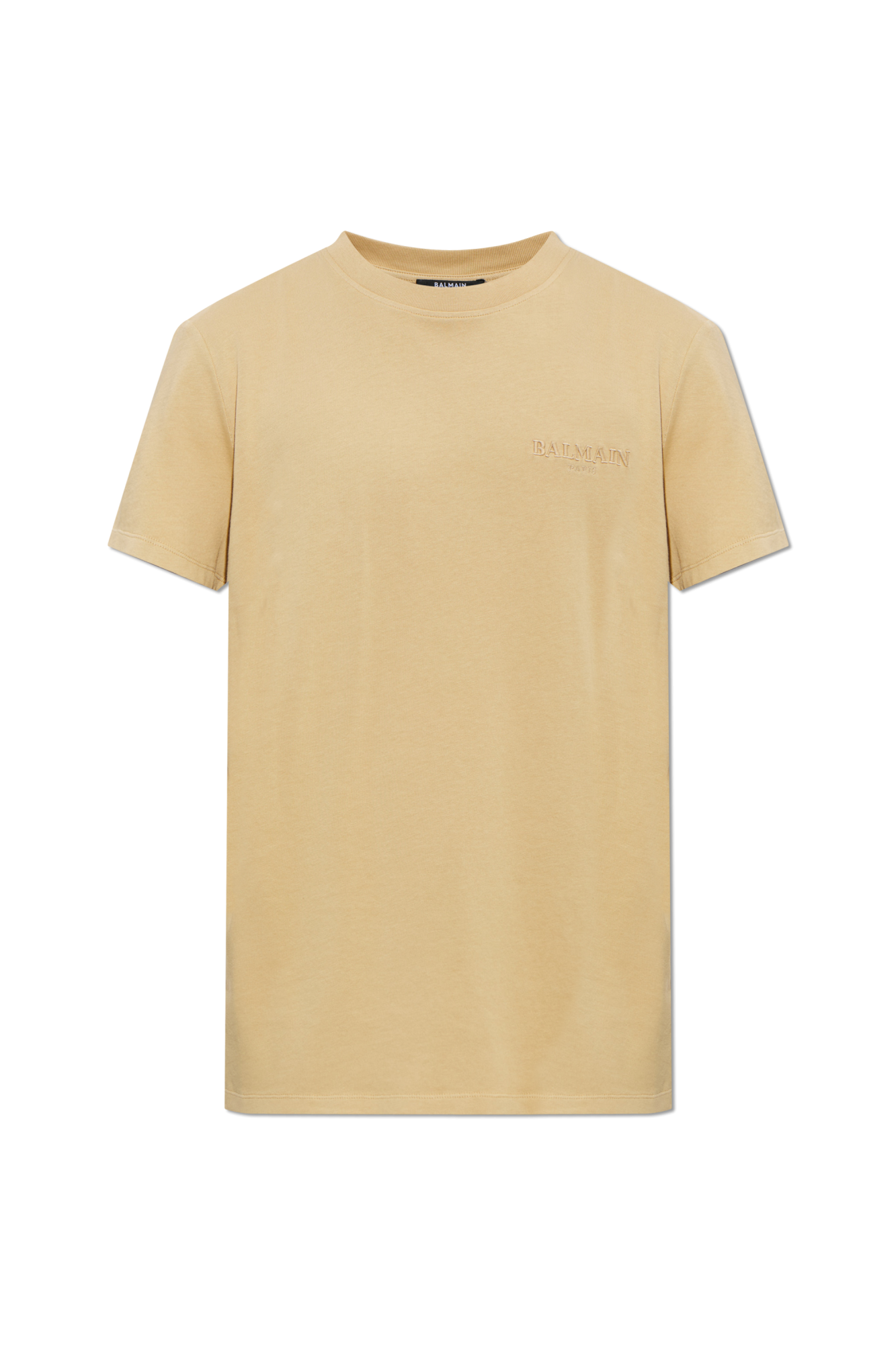 Balmain T-shirt Z Wyszytym Logo, Mężczyźni, żółty