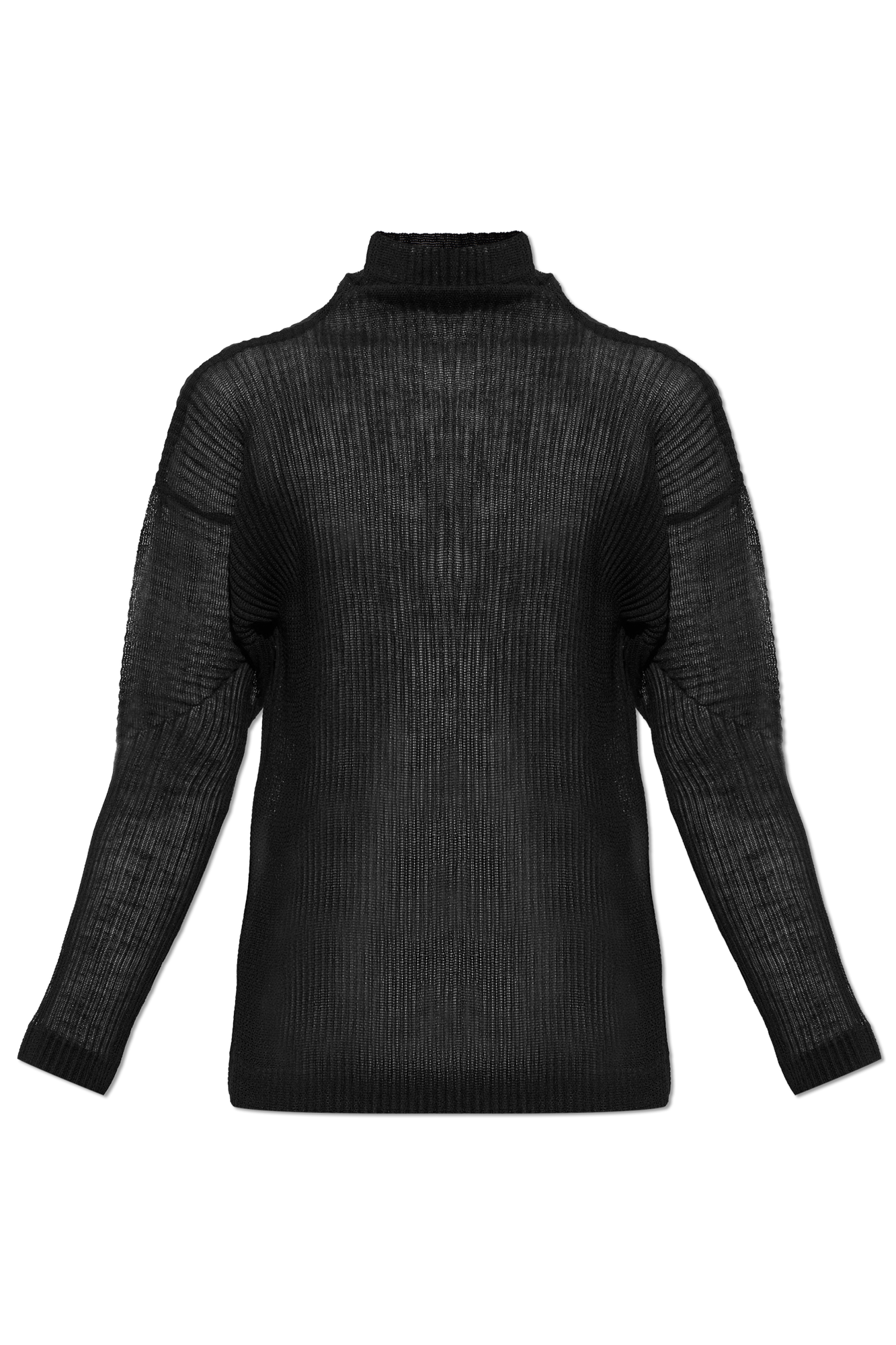 Homme Plissé Issey Miyake Plisowany Golf Z Długimi Rękawami, Mężczyźni, Czarny