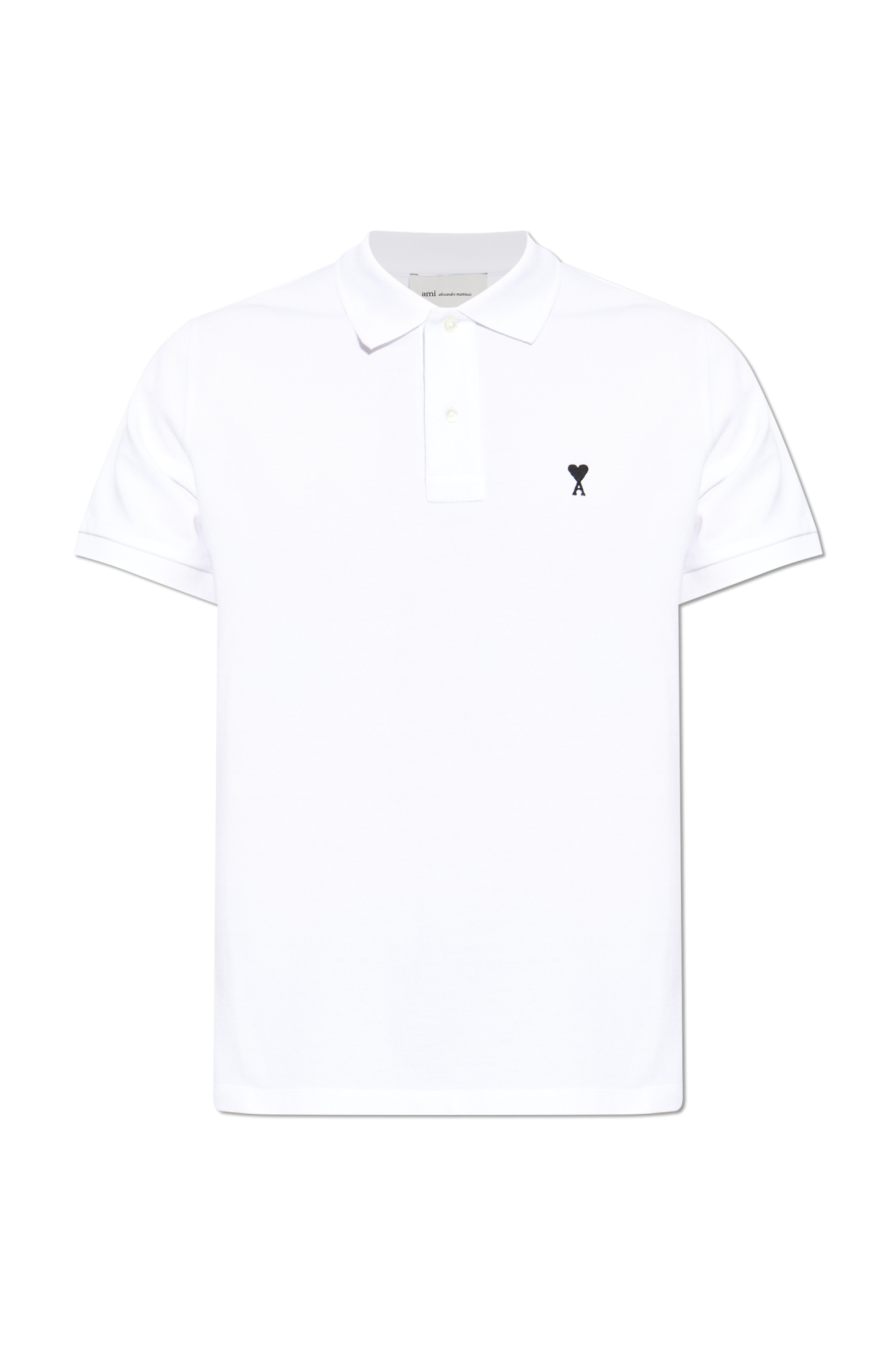 Ami Alexandre Mattiussi Polo Z Wyszytym Logo, Mężczyźni, Biały