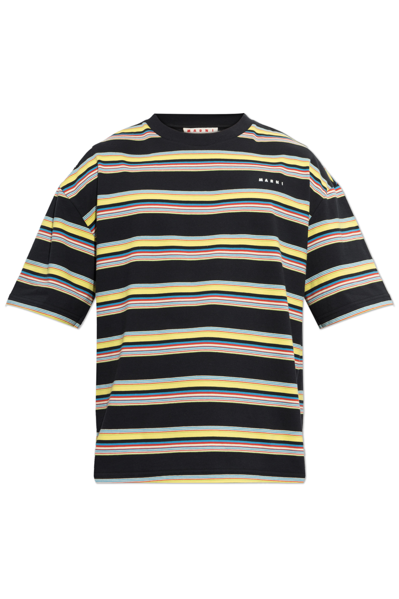 Marni T-shirt Z Logo, Mężczyźni, Multikolor