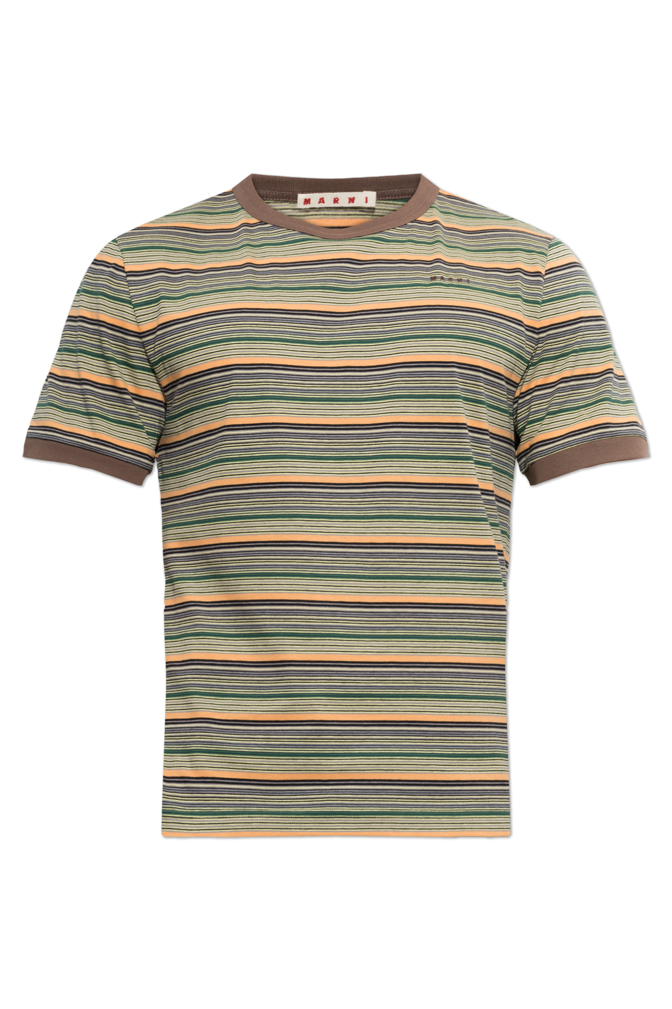 Marni T-shirt W Prążki, Mężczyźni, Multikolor