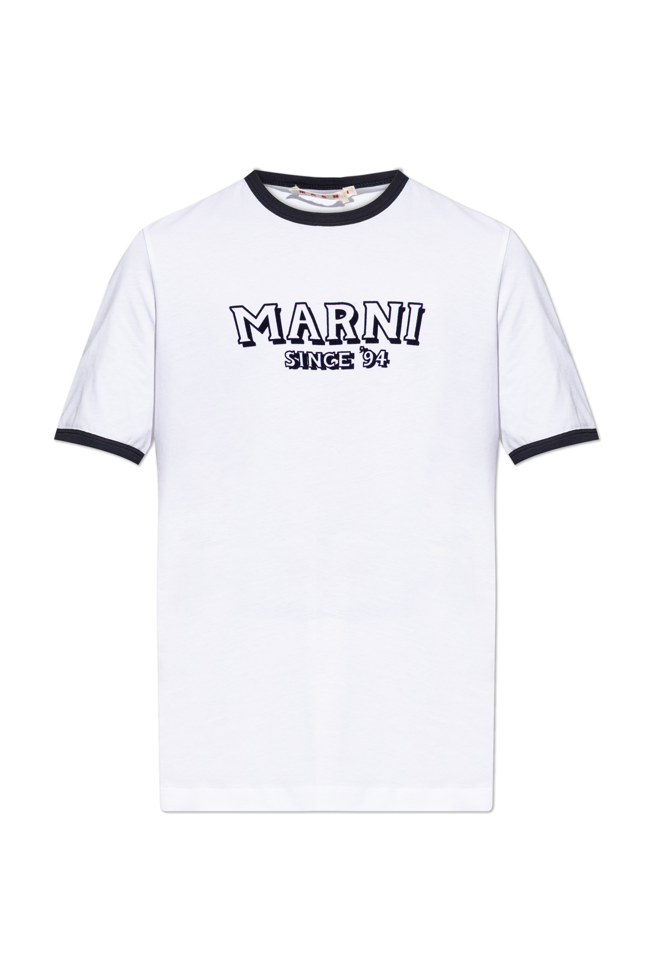 Marni T-shirt Z Logo, Mężczyźni, Biały