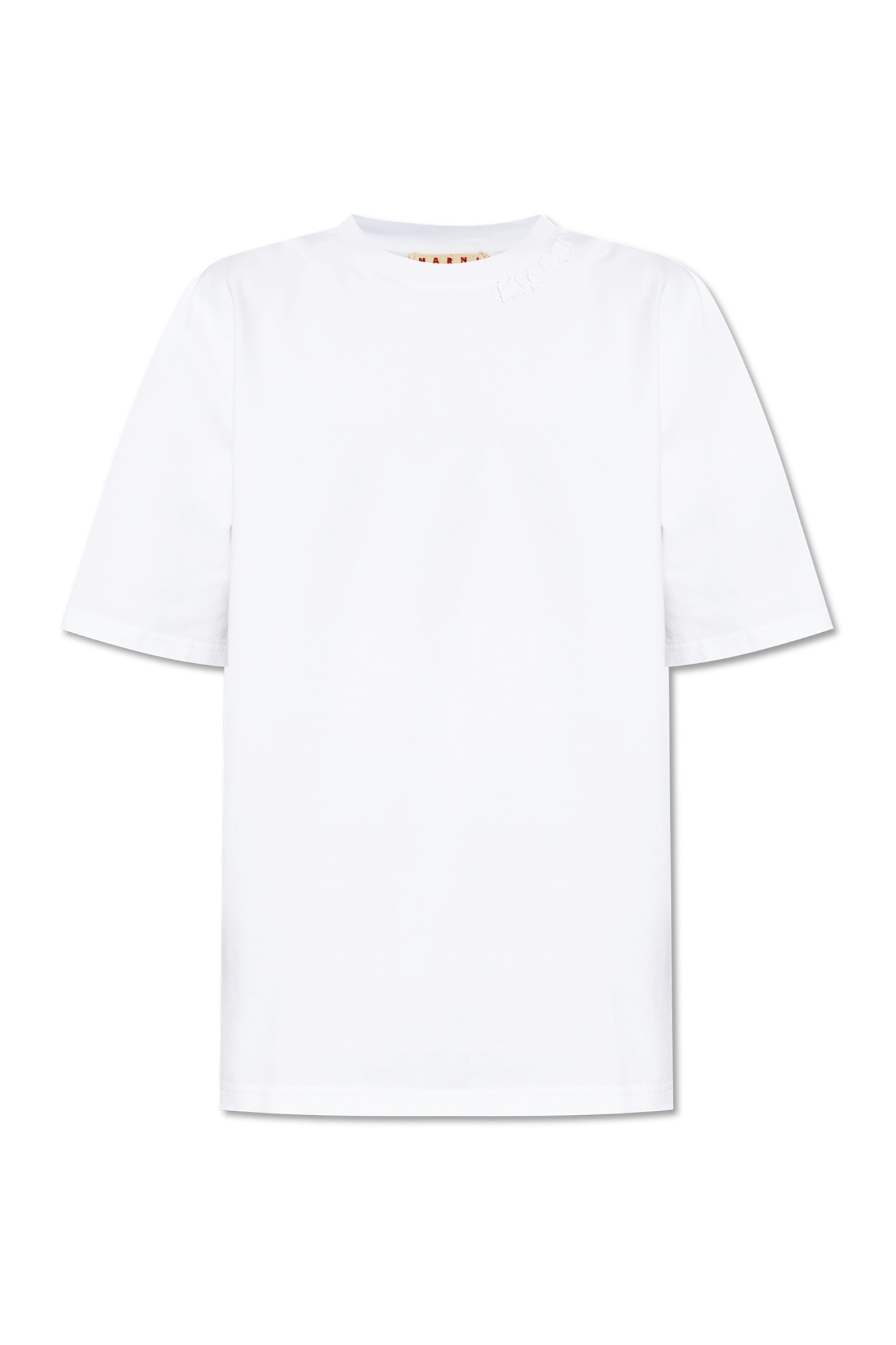 Marni T-shirt Z Logo, Mężczyźni, Biały