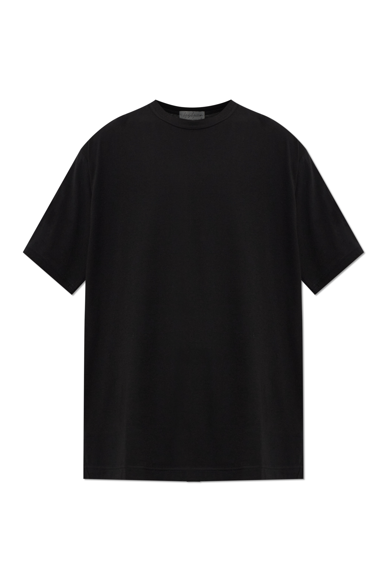 Yohji Yamamoto T-shirt Z Okrągłym Dekoltem, Mężczyźni, Czarny