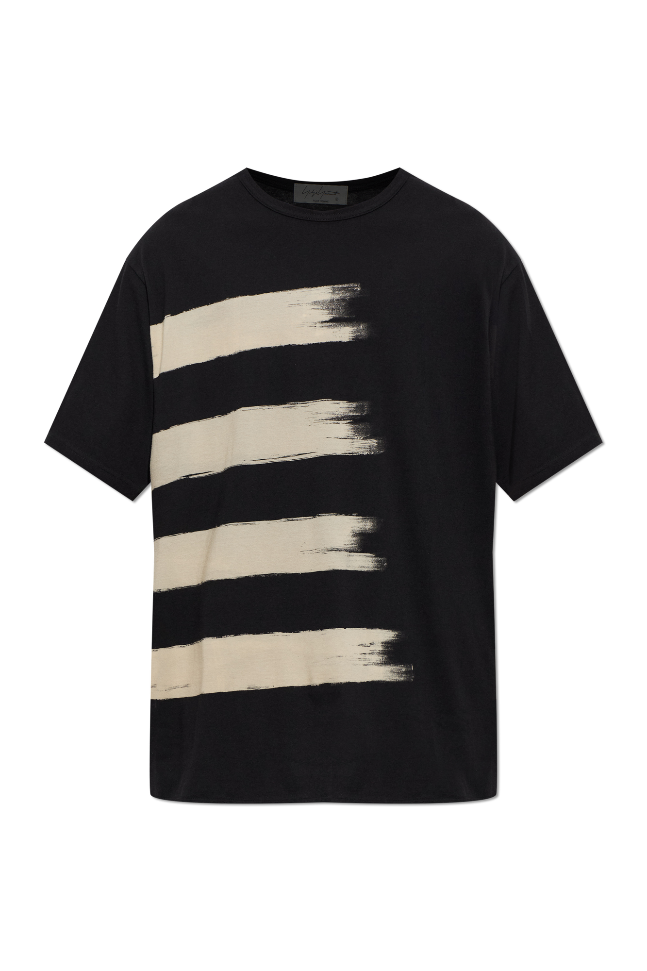 Yohji Yamamoto T-shirt Z Nadrukiem, Mężczyźni, Czarny