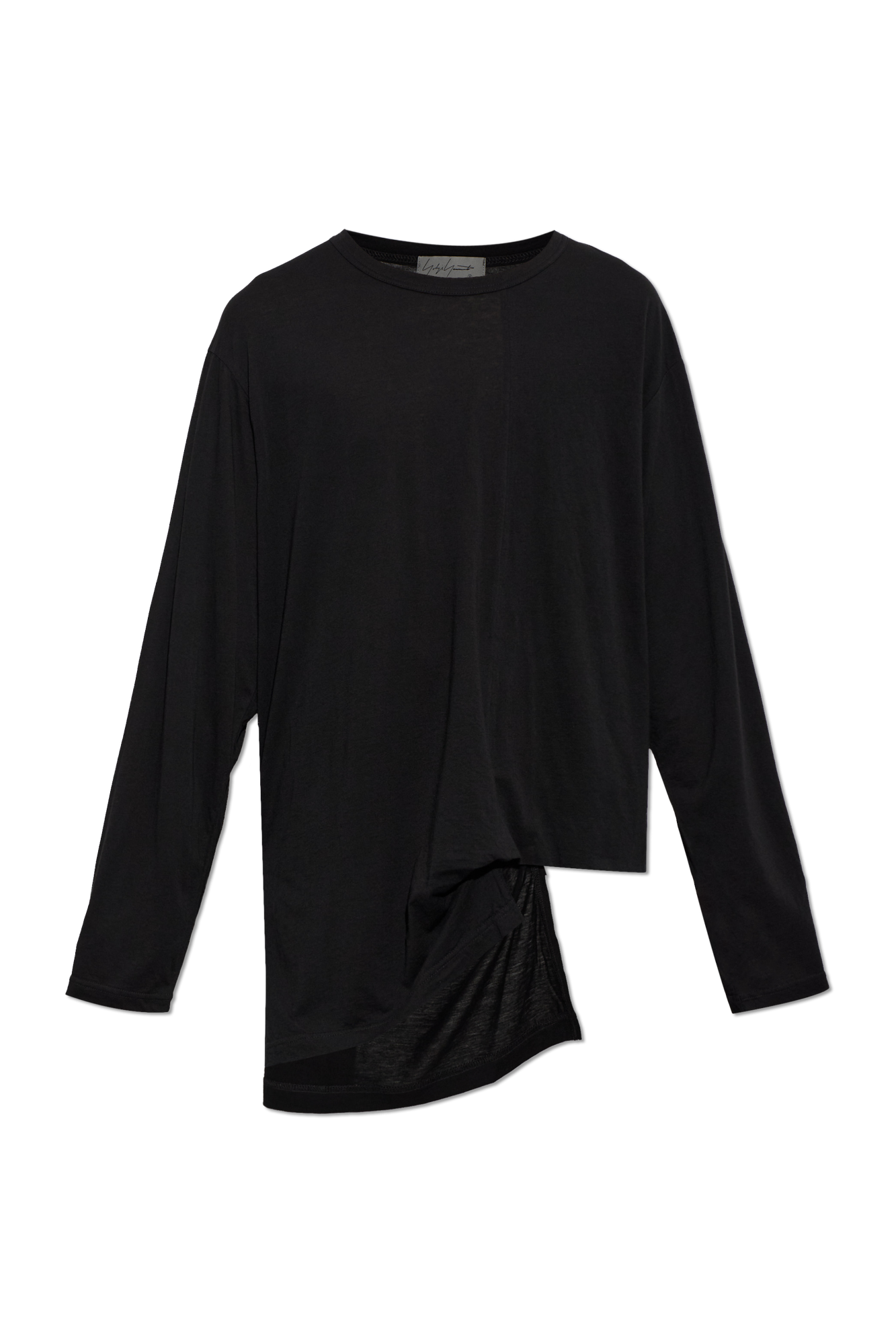 Yohji Yamamoto T-shirt Z Długimi Rękawami, Mężczyźni, Czarny