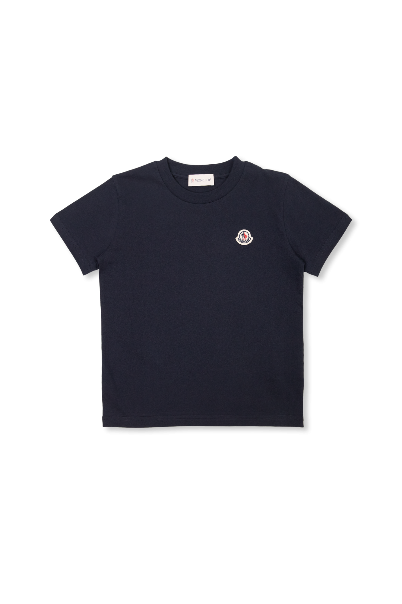 Moncler Enfant Bawełniany T-shirt Z Logo, Unisex, Granatowy