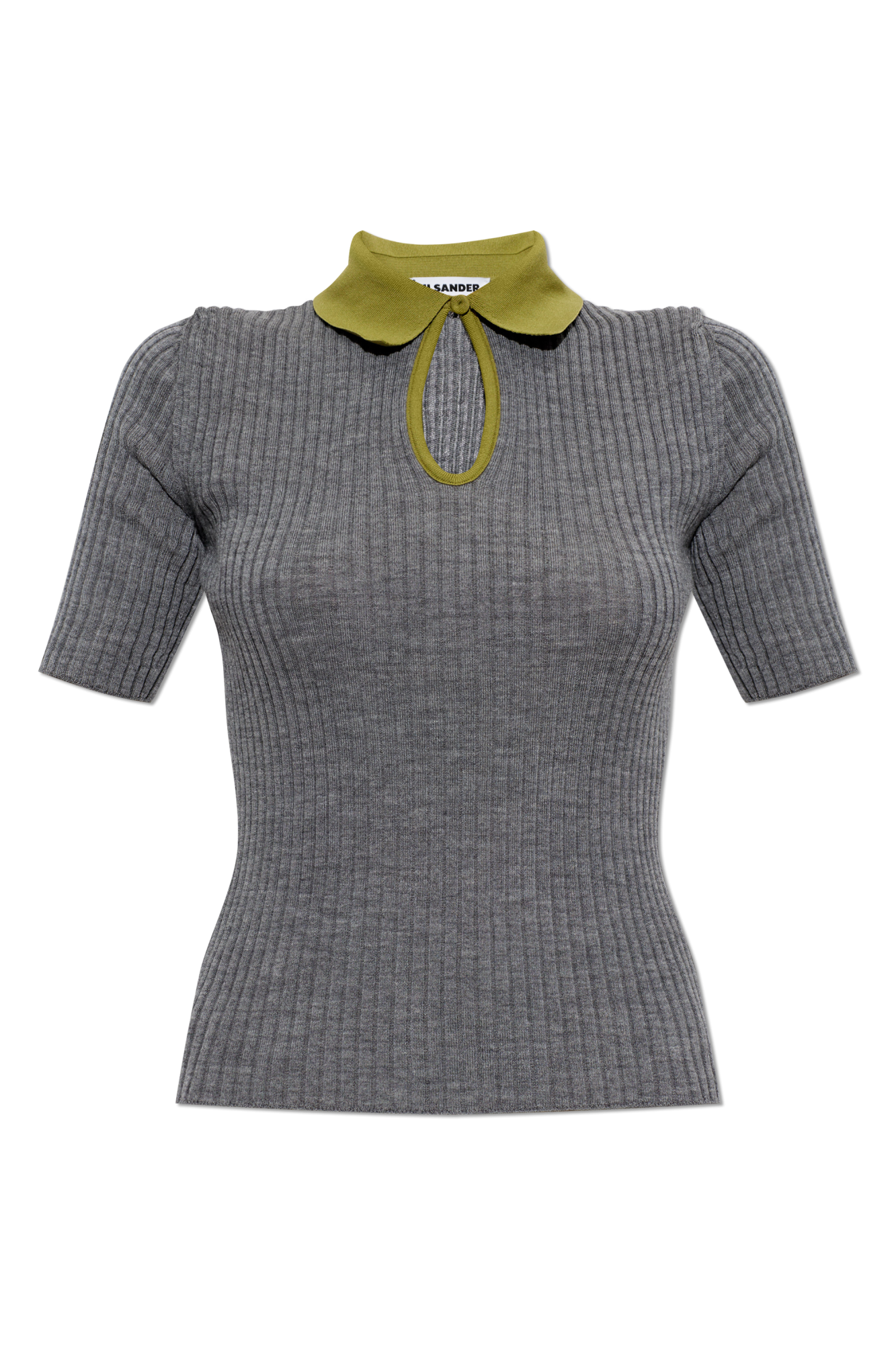 JIL SANDER Wełniane Polo, Kobiety, Szary