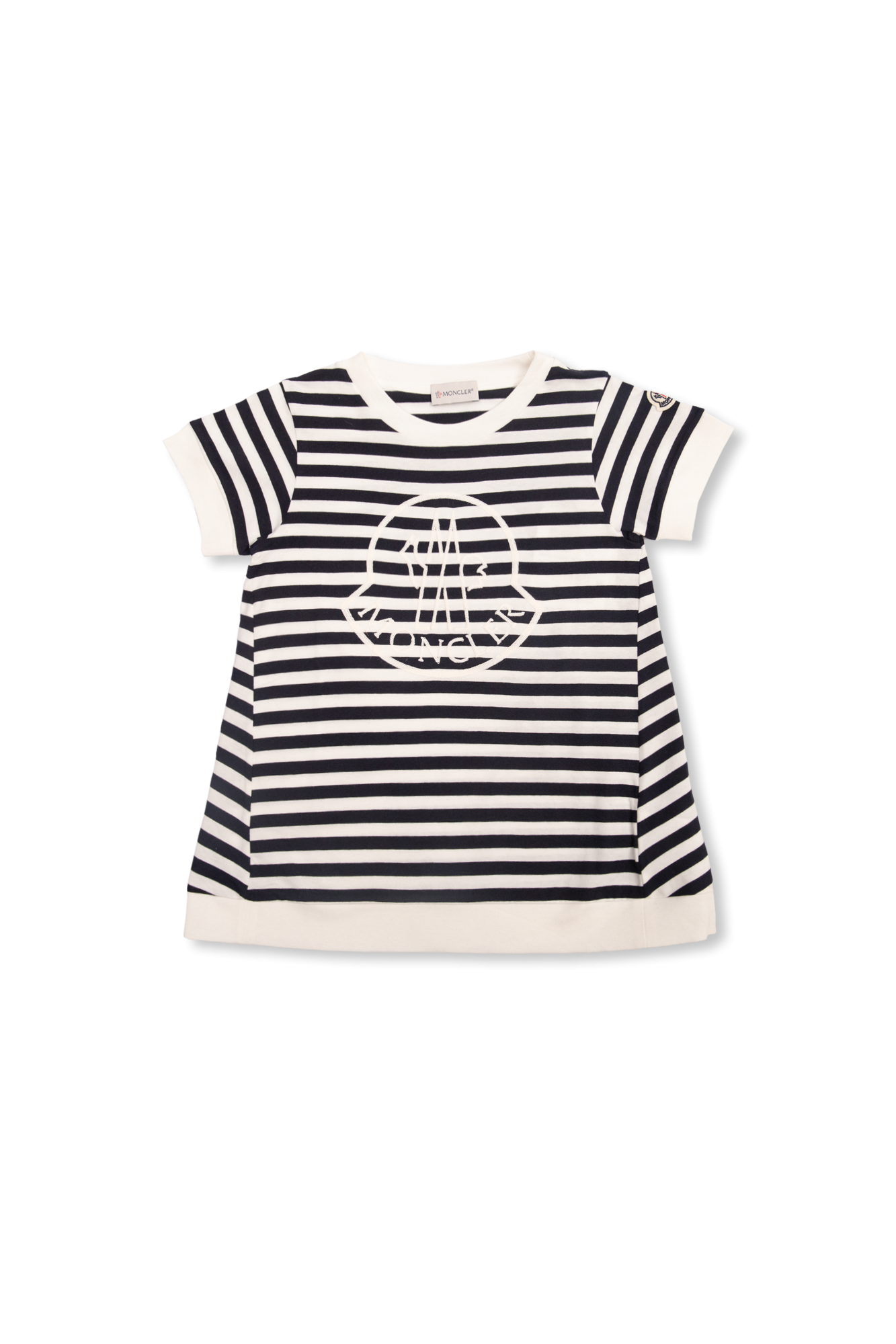 Moncler Enfant T-shirt W Paski, Unisex, Granatowy