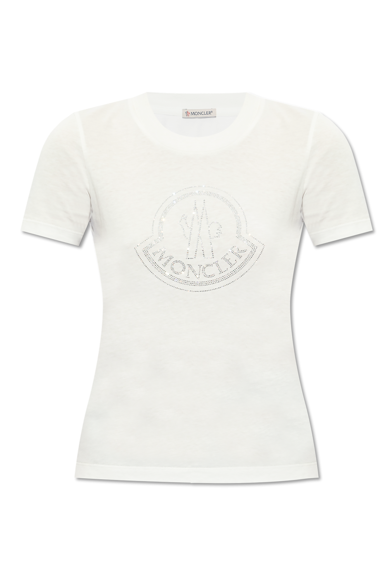 Moncler T-shirt Z Logo, Kobiety, Biały