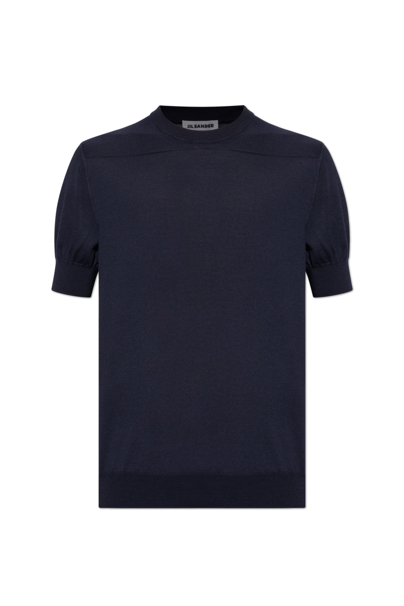 JIL SANDER Wełniany T-shirt, Mężczyźni, Granatowy