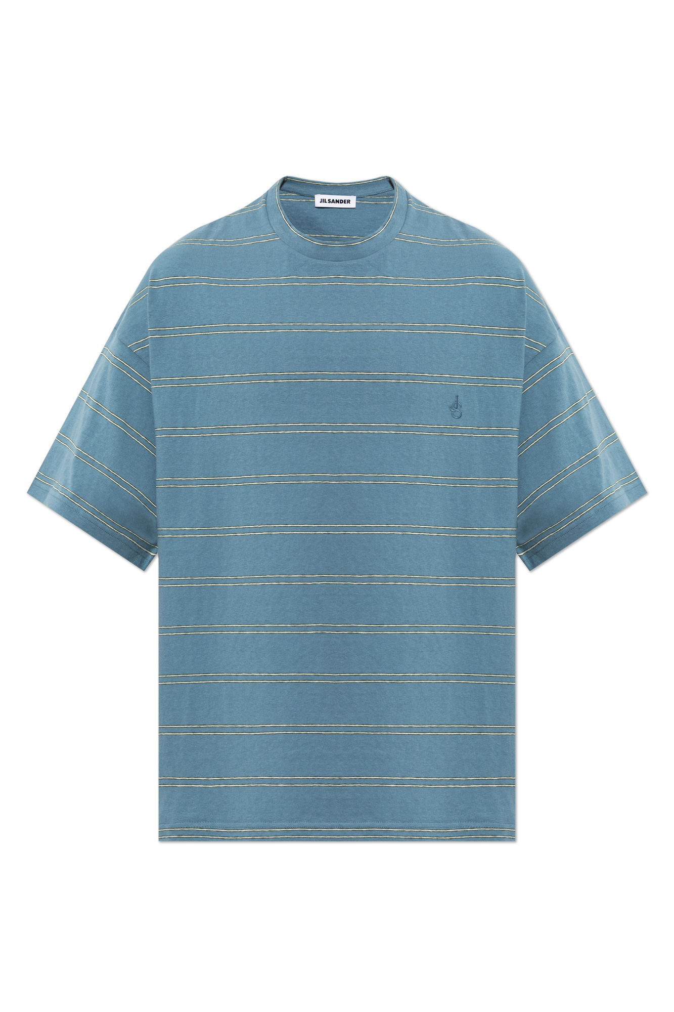 JIL SANDER T-shirt W Prążki, Mężczyźni, Niebieski