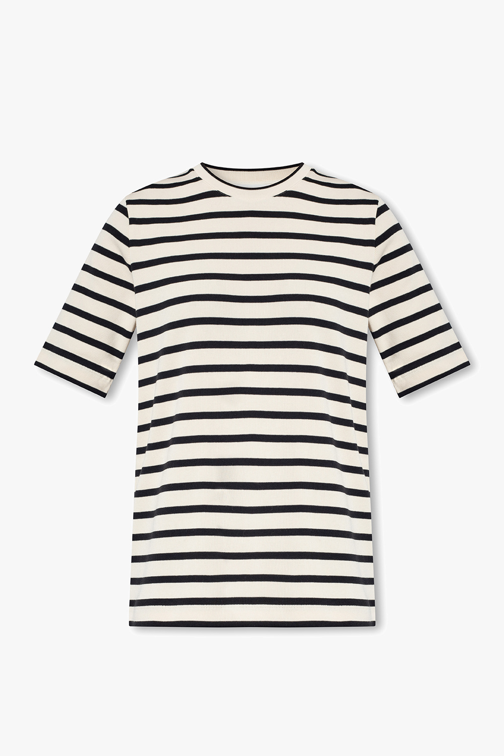 JIL SANDER+ T-shirt Ze Wzorem W Paski, Kobiety, Kremowy