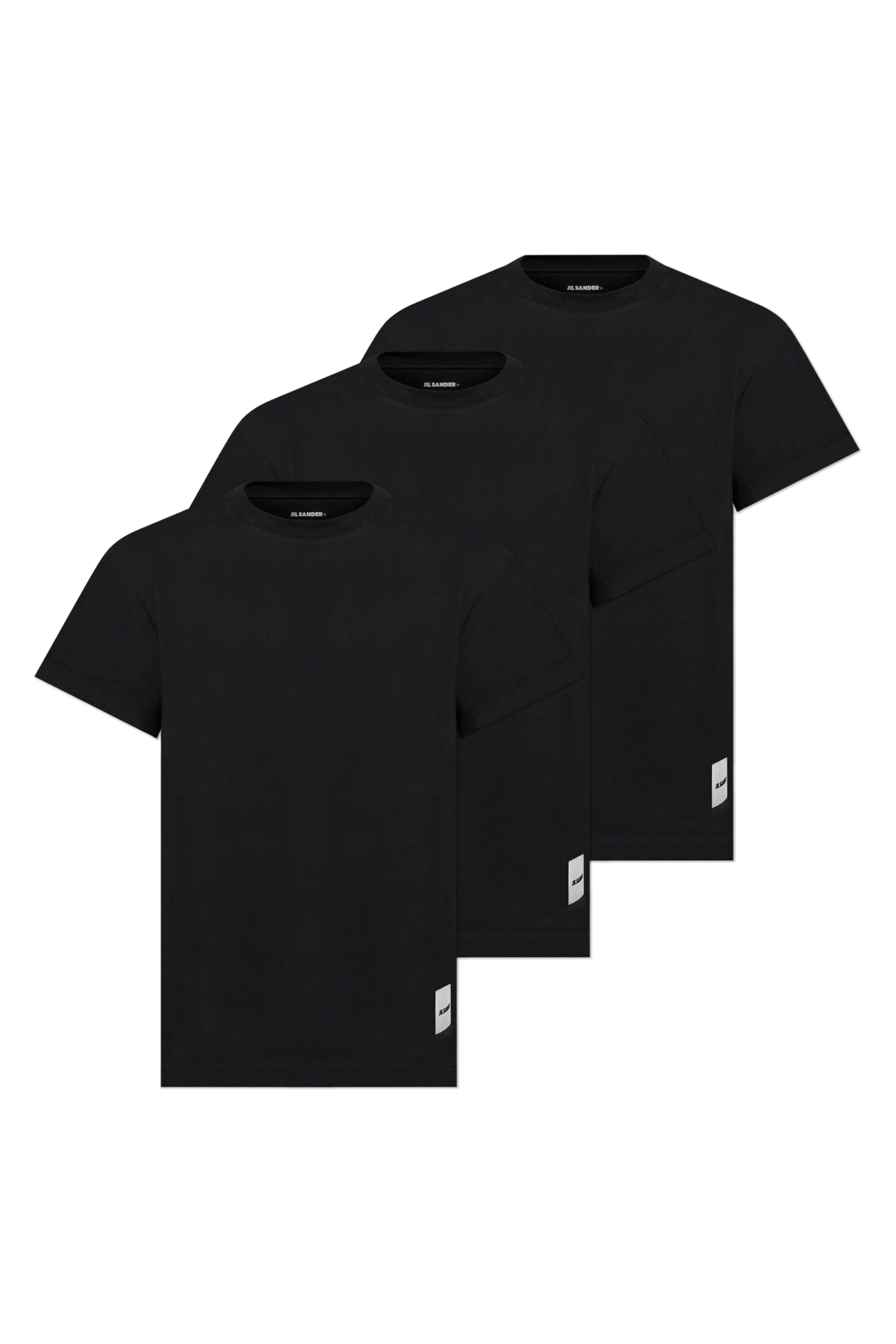 JIL SANDER+ Trójpak T-shirtów Z Logo, Mężczyźni, Czarny