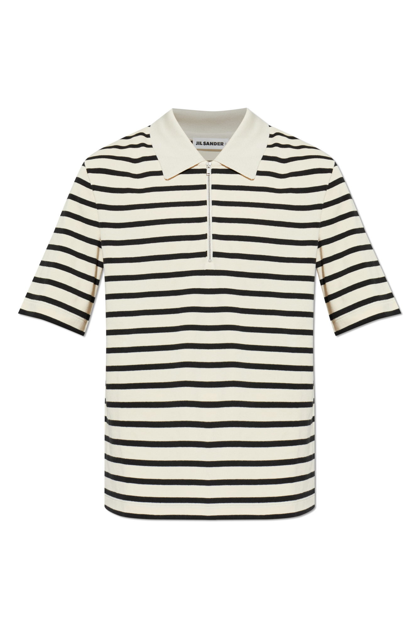 JIL SANDER+ Polo Ze Wzorem W Pasy, Mężczyźni, Kremowy