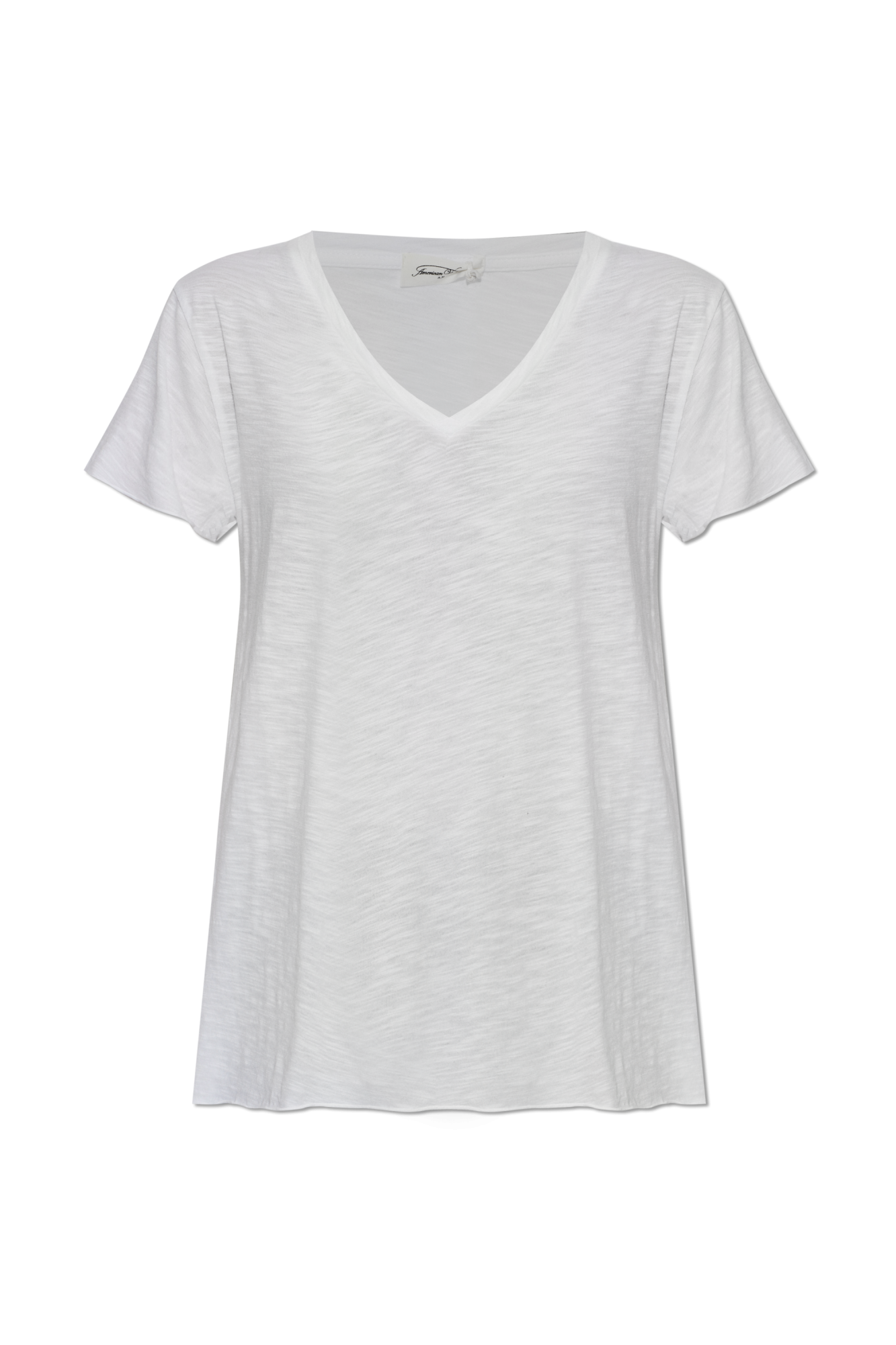American Vintage T-shirt Z Dekoltem W Serek, Kobiety, Biały