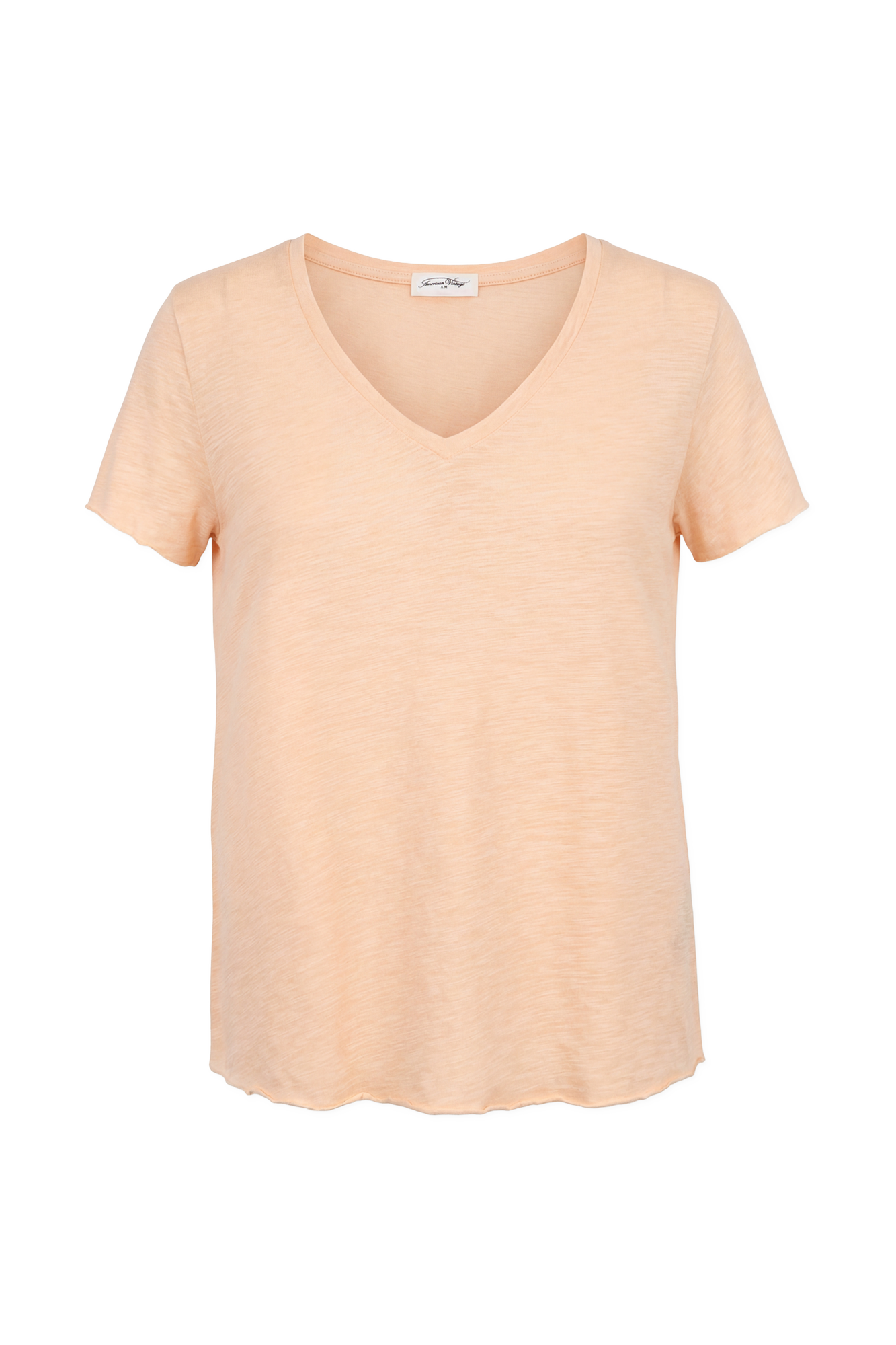 American Vintage T-shirt Z Dekoltem W Serek, Kobiety, Pomarańczowy