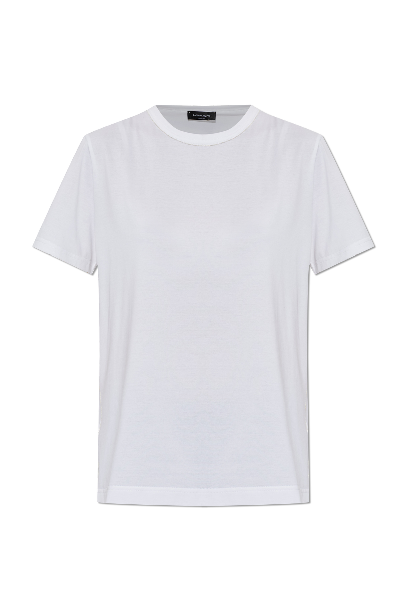 Fabiana Filippi T-shirt Z Połyskującymi Cekinami, Kobiety, Biały