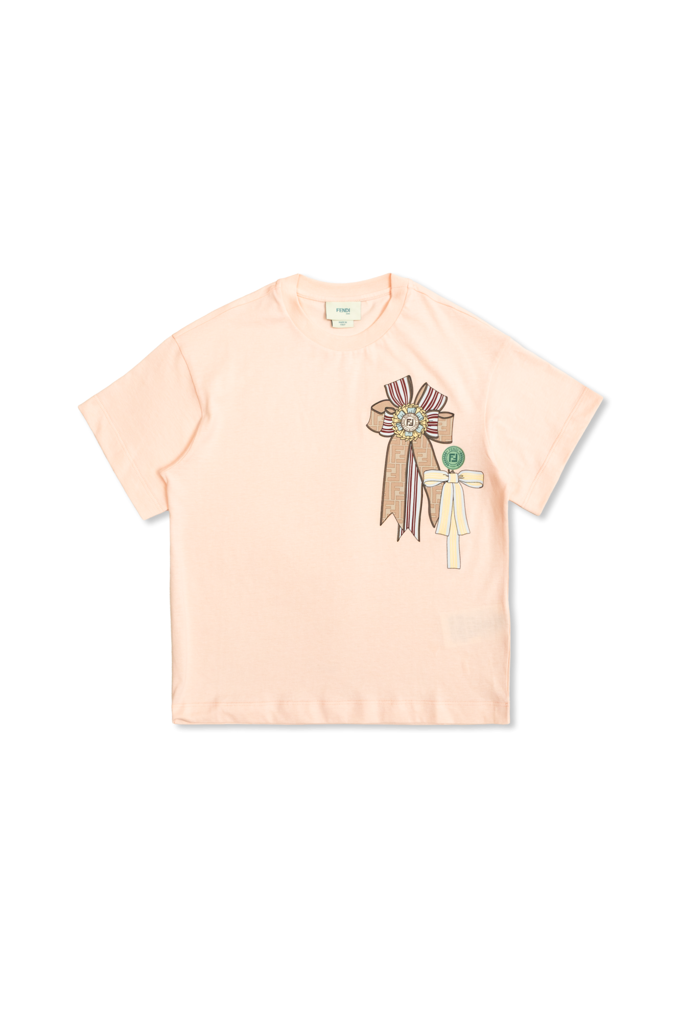 Fendi Kids T-shirt Z Kolorowym Nadrukiem, Unisex, Różowy