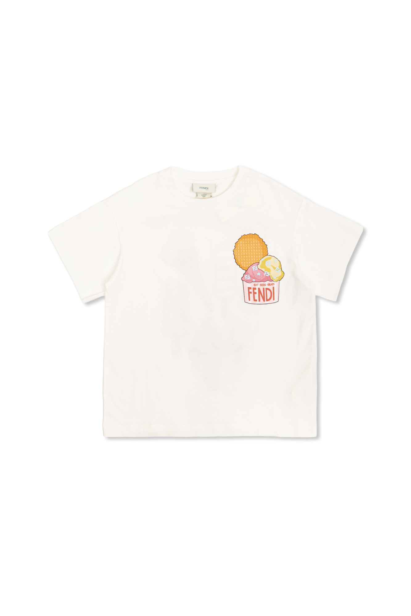 Fendi Kids T-shirt Z Nadrukiem, Unisex, Biały