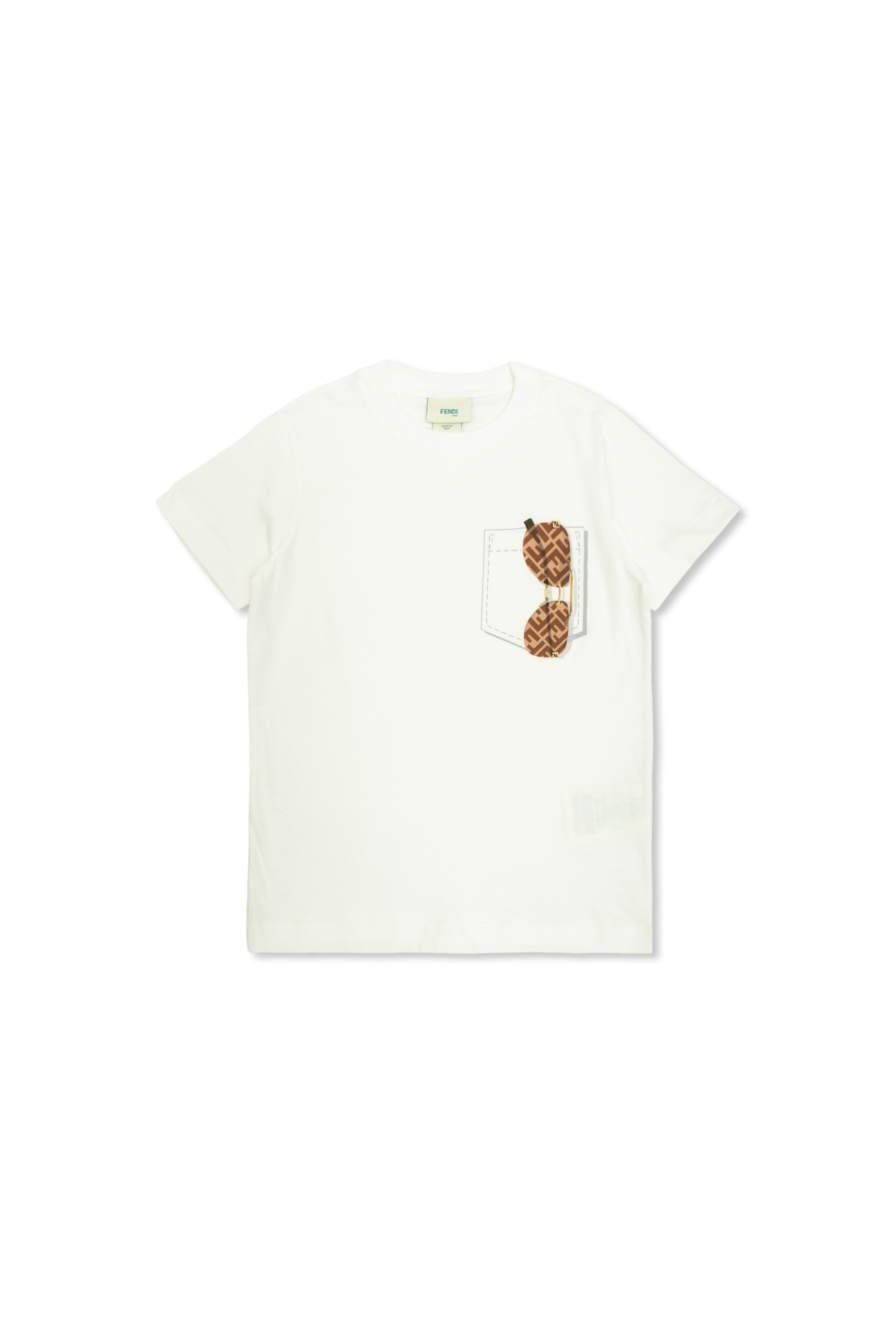 Fendi Kids T-shirt Z Kolorowym Nadrukiem, Unisex, Biały