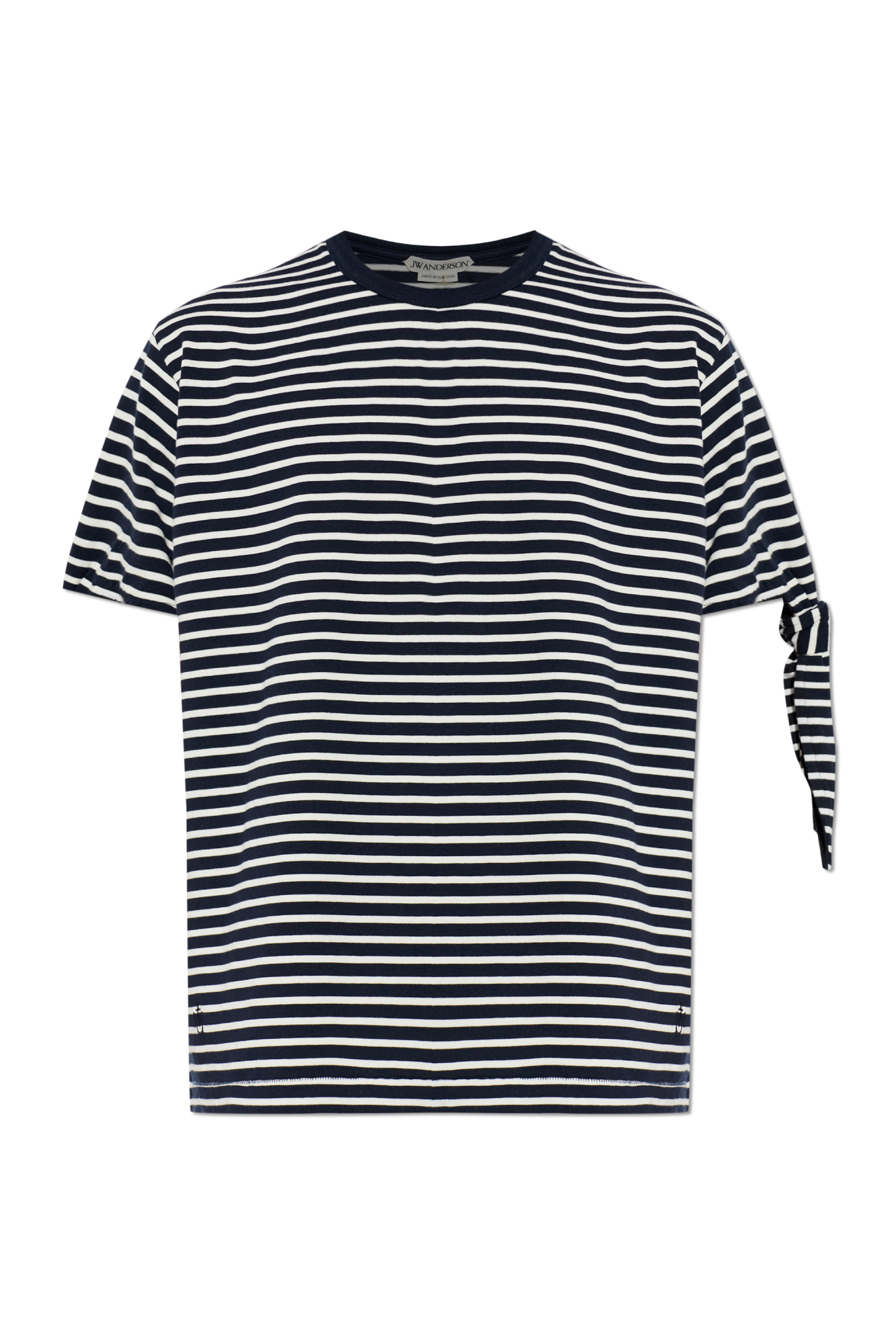 JW Anderson T-shirt Ze Wzorem W Pasy, Mężczyźni, Czarny