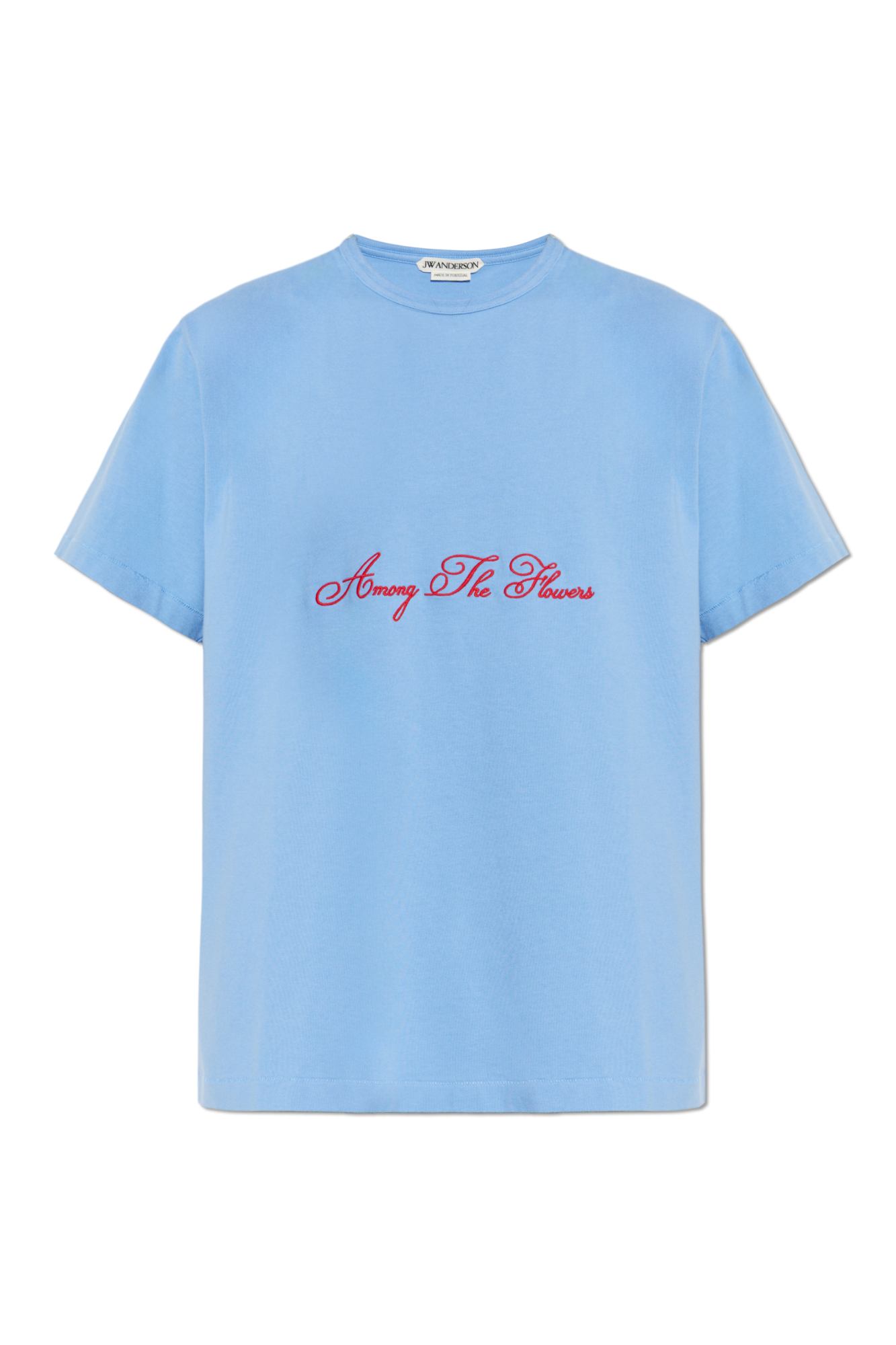 JW Anderson T-shirt Z Okrągłym Dekoltem, Mężczyźni, Niebieski