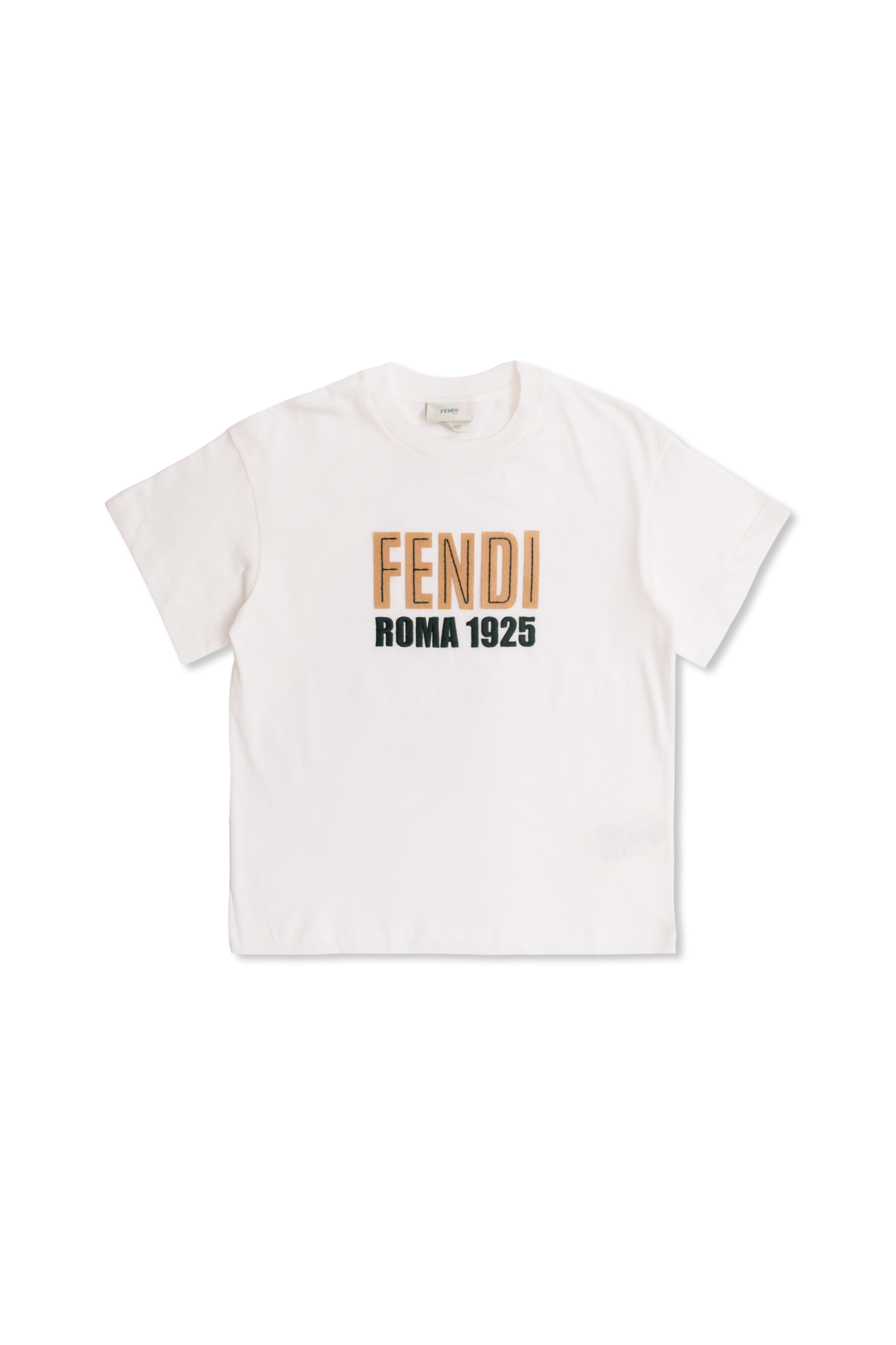 Fendi Kids T-shirt Z Naszywką Logo, Unisex, Biały