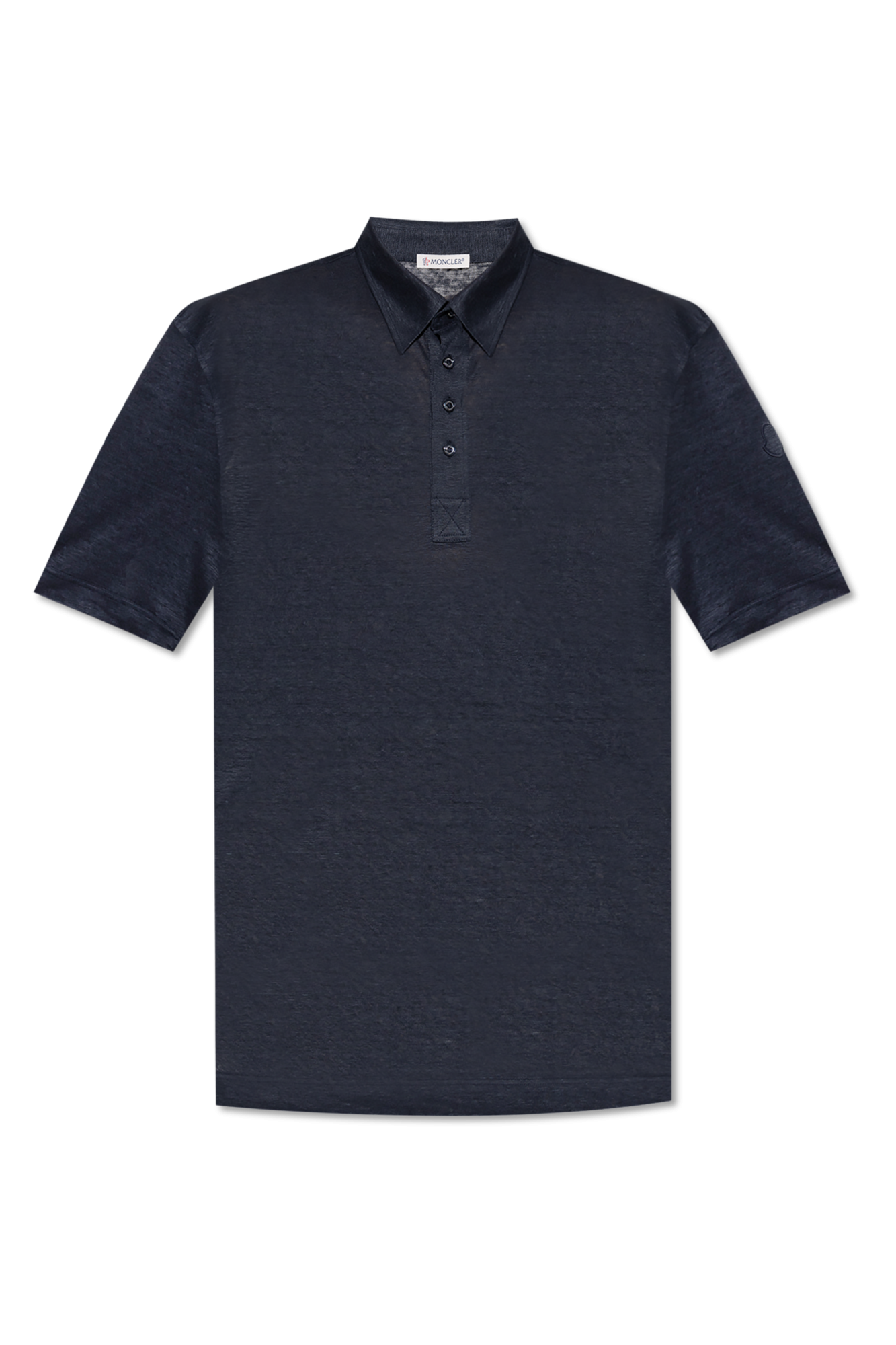 Moncler Lniane Polo, Mężczyźni, Granatowy