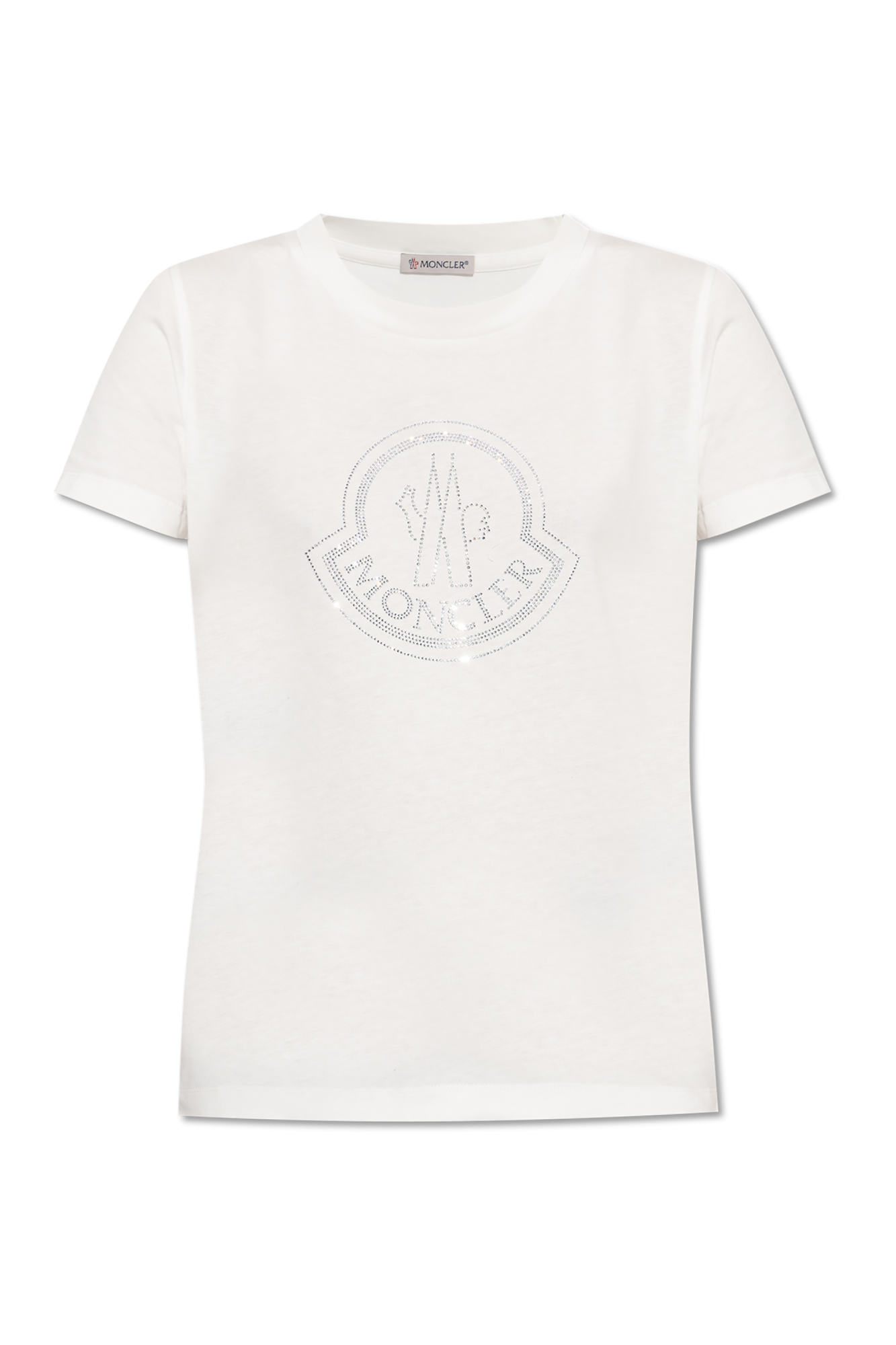 Moncler T-shirt Z Logo, Kobiety, Biały