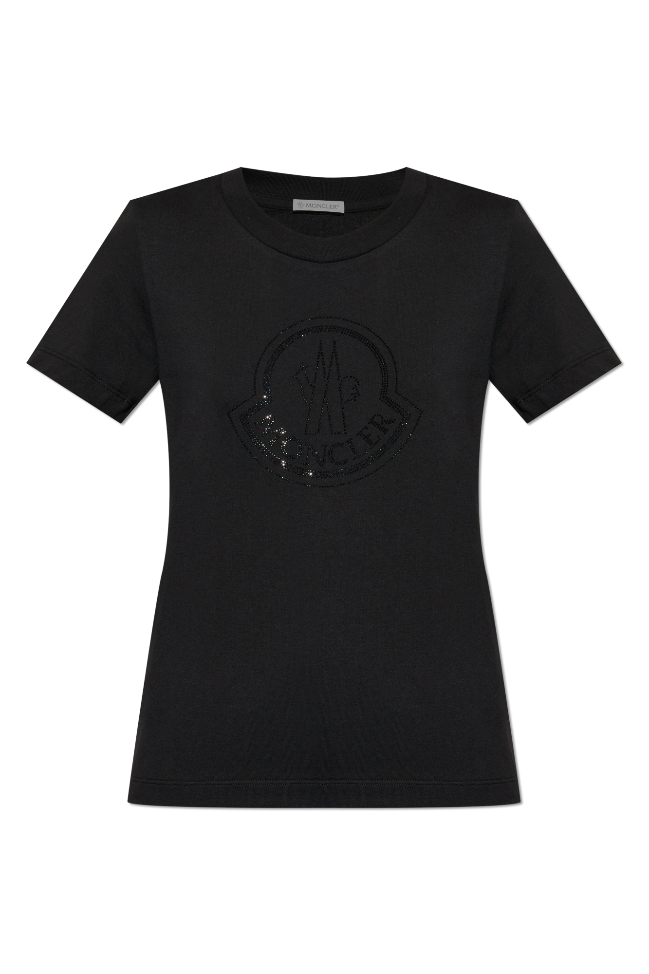 Moncler T-shirt Z Logo, Kobiety, Czarny