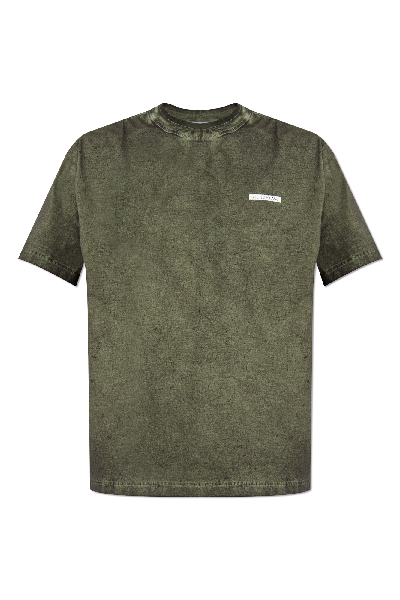 Stone Island T-shirt Z Nadrukowanym Logo, Mężczyźni, Zielony